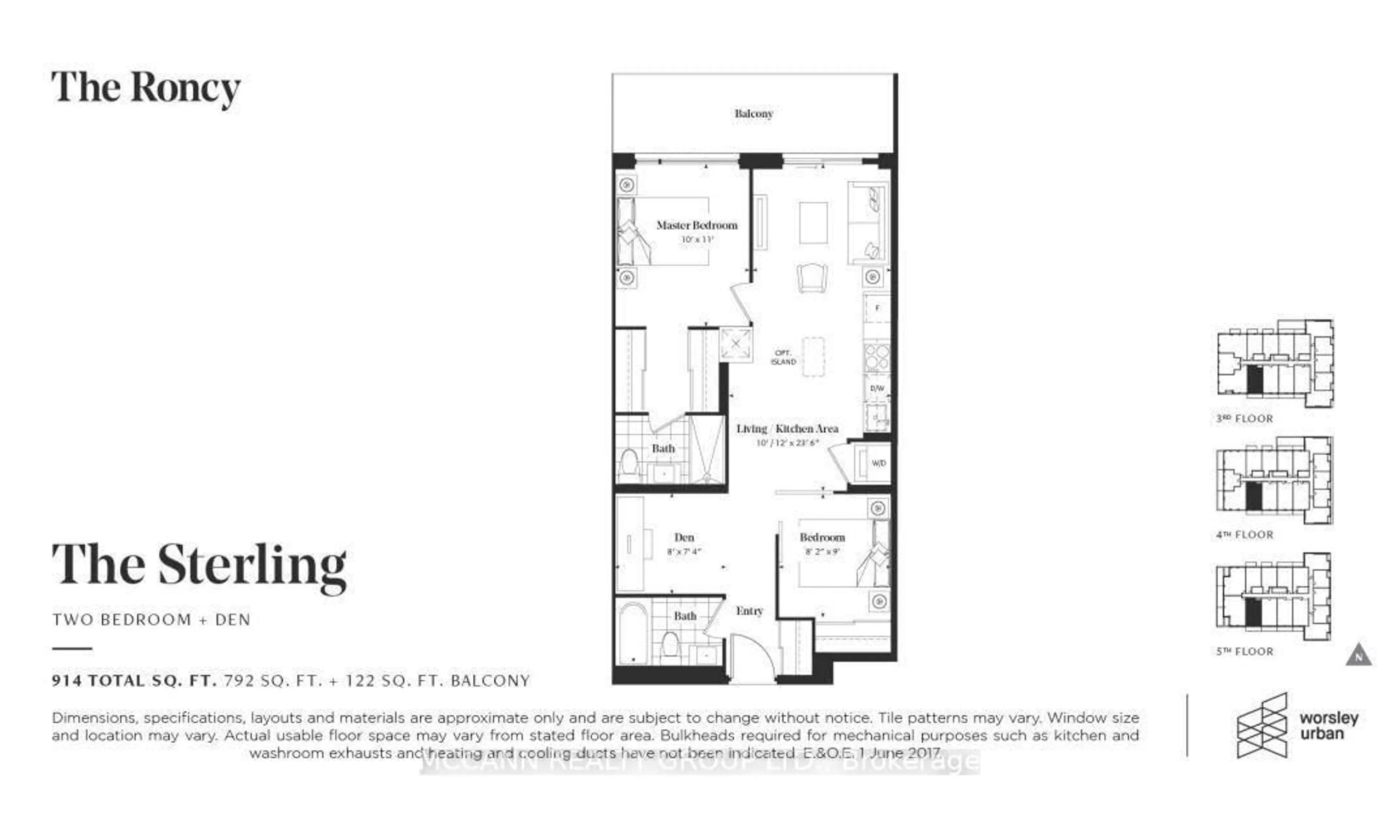 Floor plan for 430 Roncesvalles Ave #511, Toronto Ontario M6R 0A6