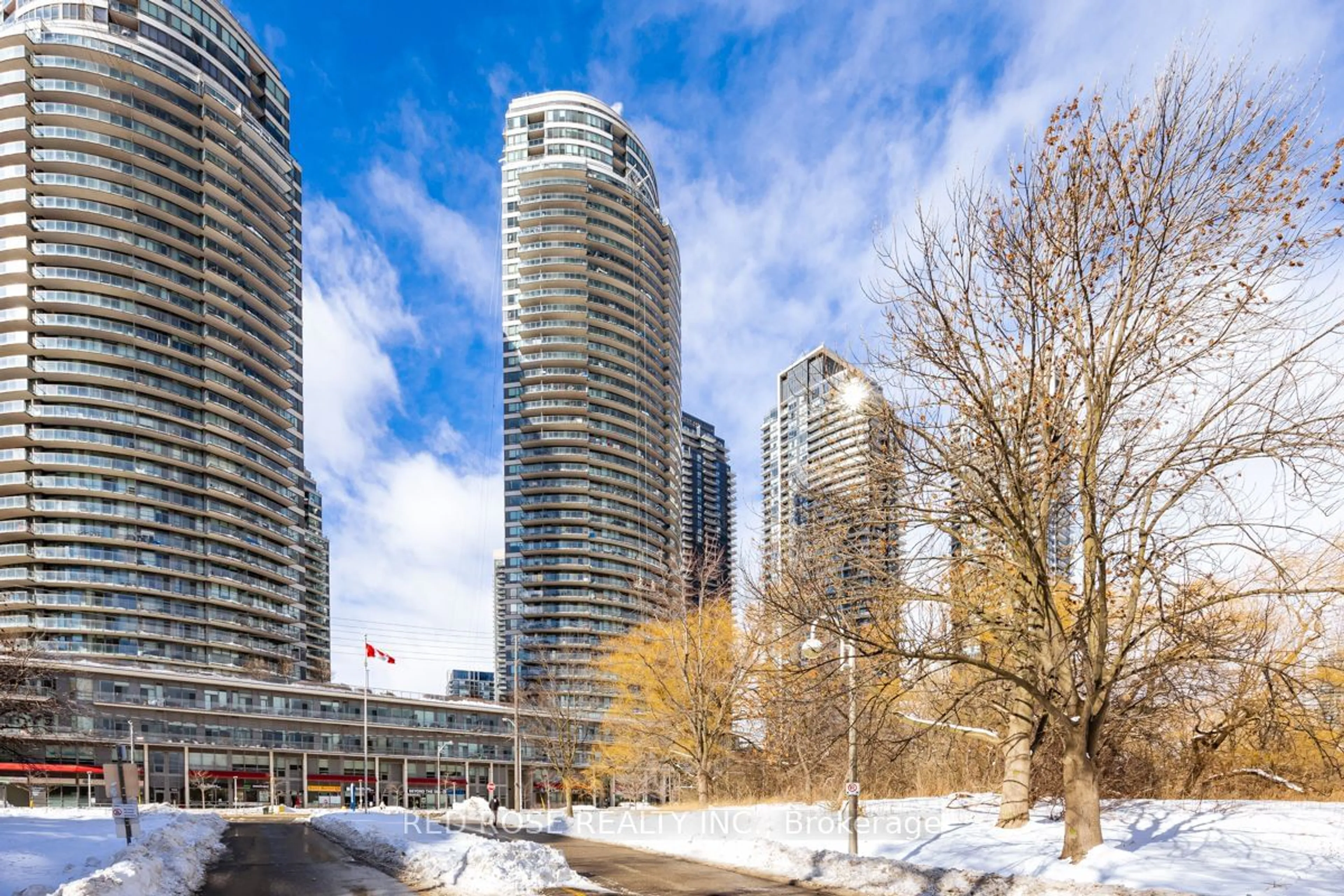 Patio, city buildings view from balcony for 2230 Lake Shore Blvd #1605, Toronto Ontario M8V 0B2