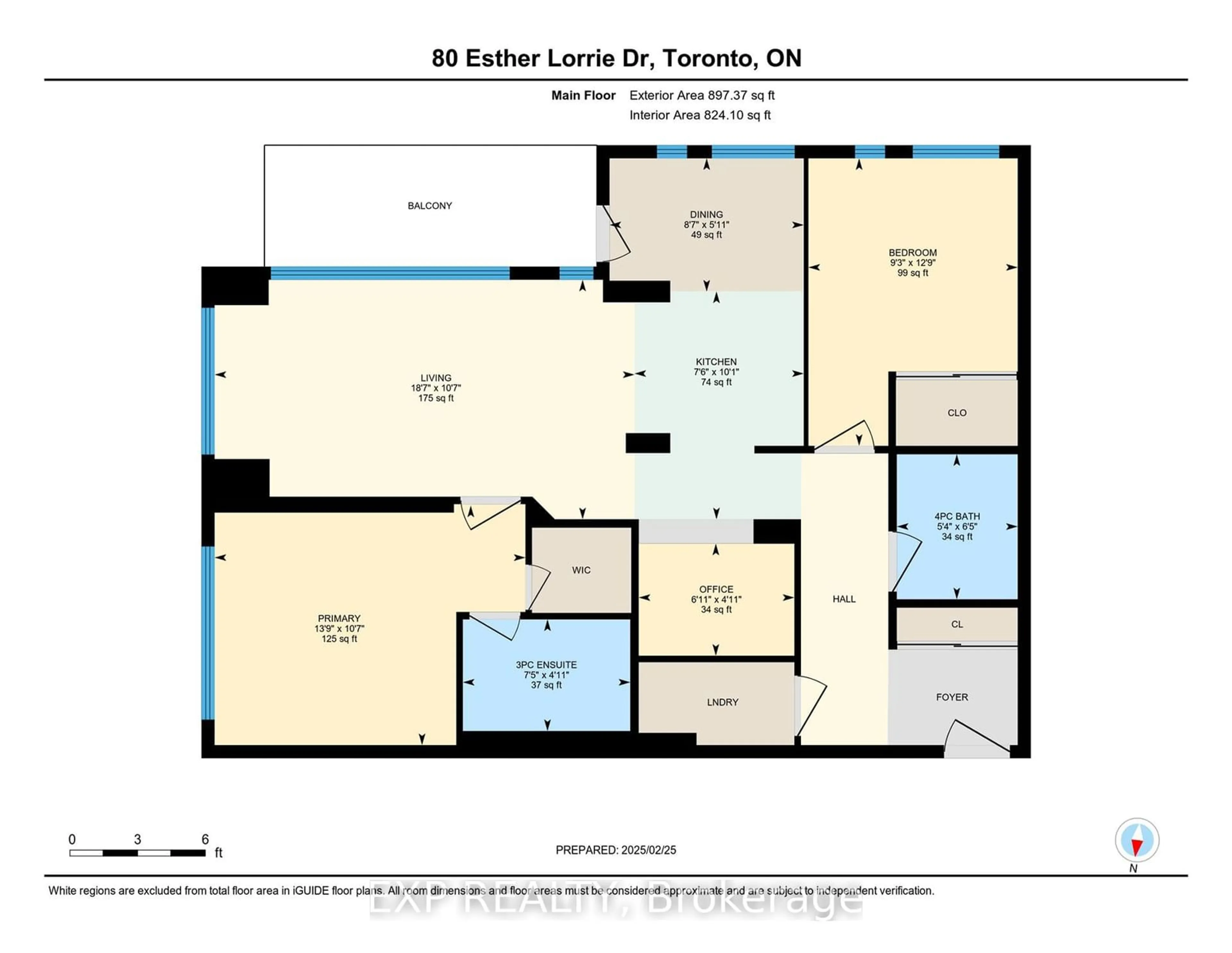 Floor plan for 80 Esther Lorrie Dr #712, Toronto Ontario M9W 0C6