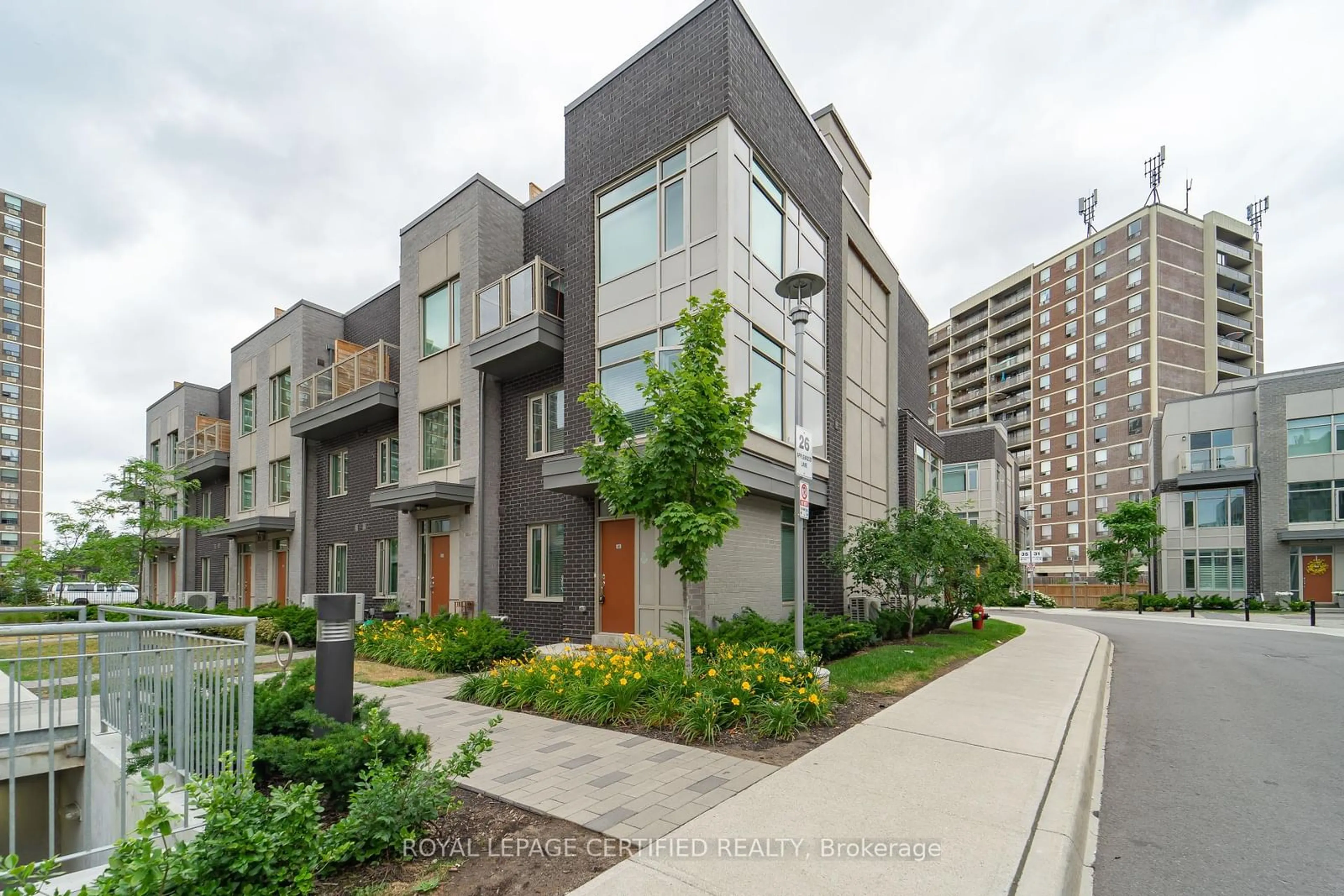 Patio, street for 26 Applewood Lane #43, Toronto Ontario M9C 0C1