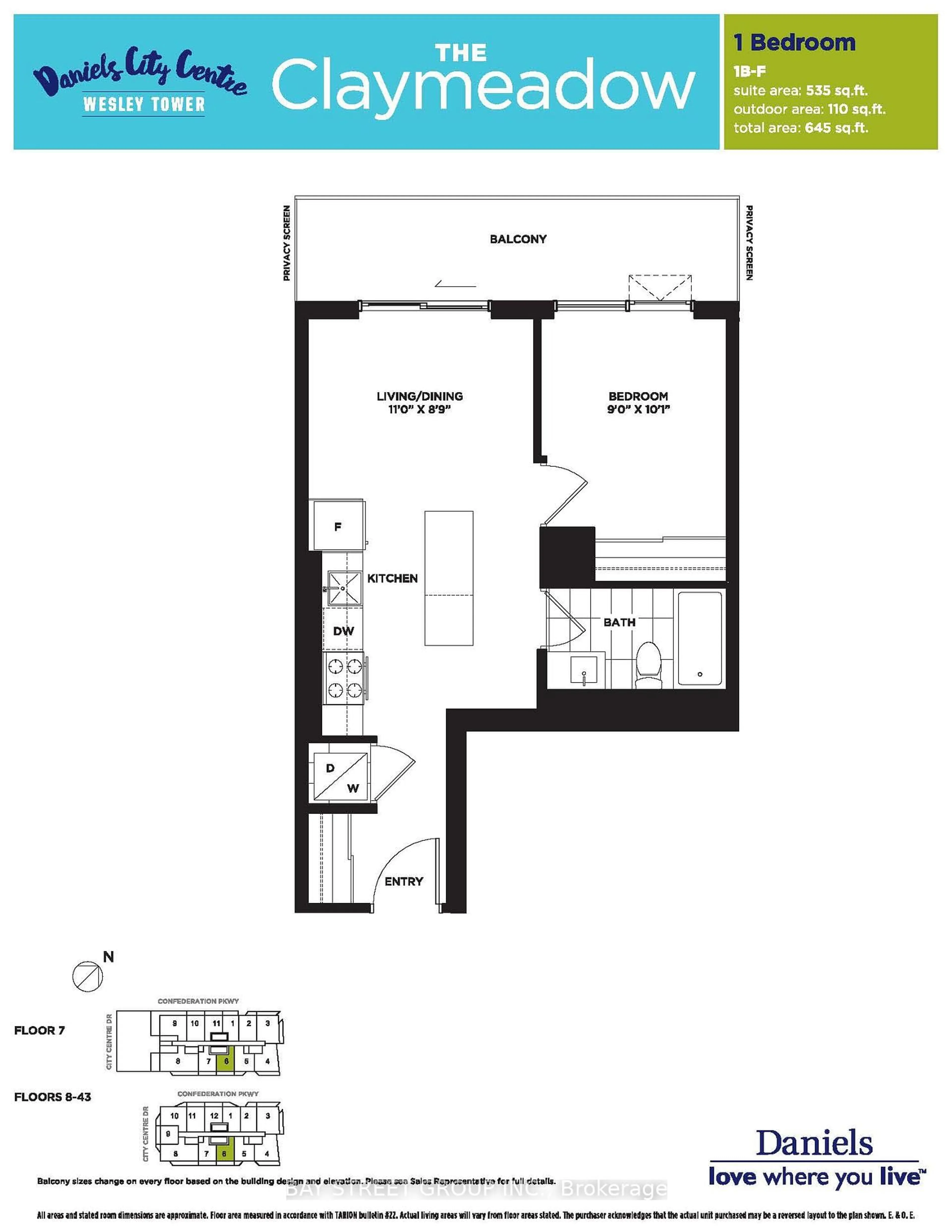 Floor plan for 4065 Confederation Pkwy #1206, Mississauga Ontario L5B 0L4