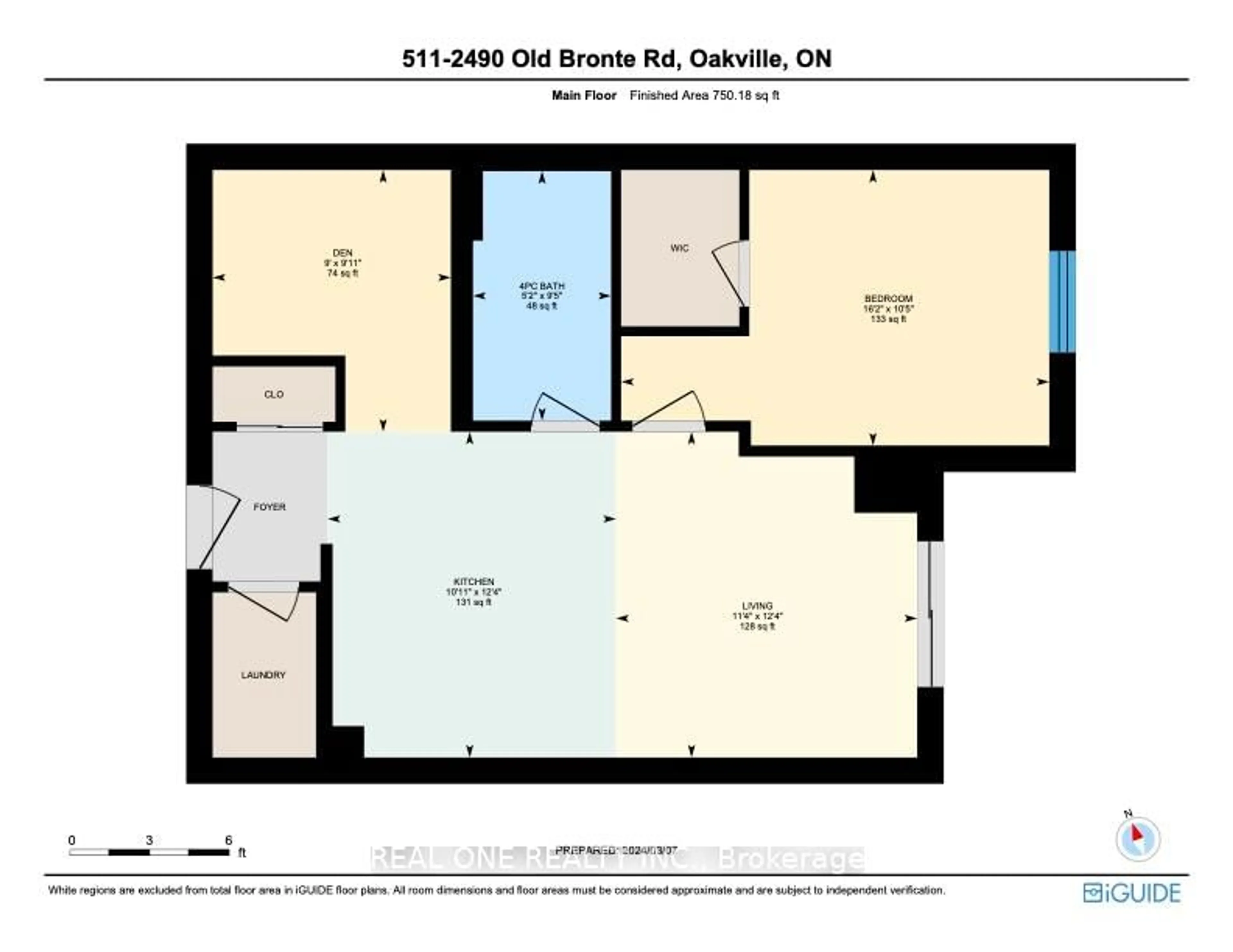 Floor plan for 2490 Old Bronte Rd #511, Oakville Ontario L6M 0Y5