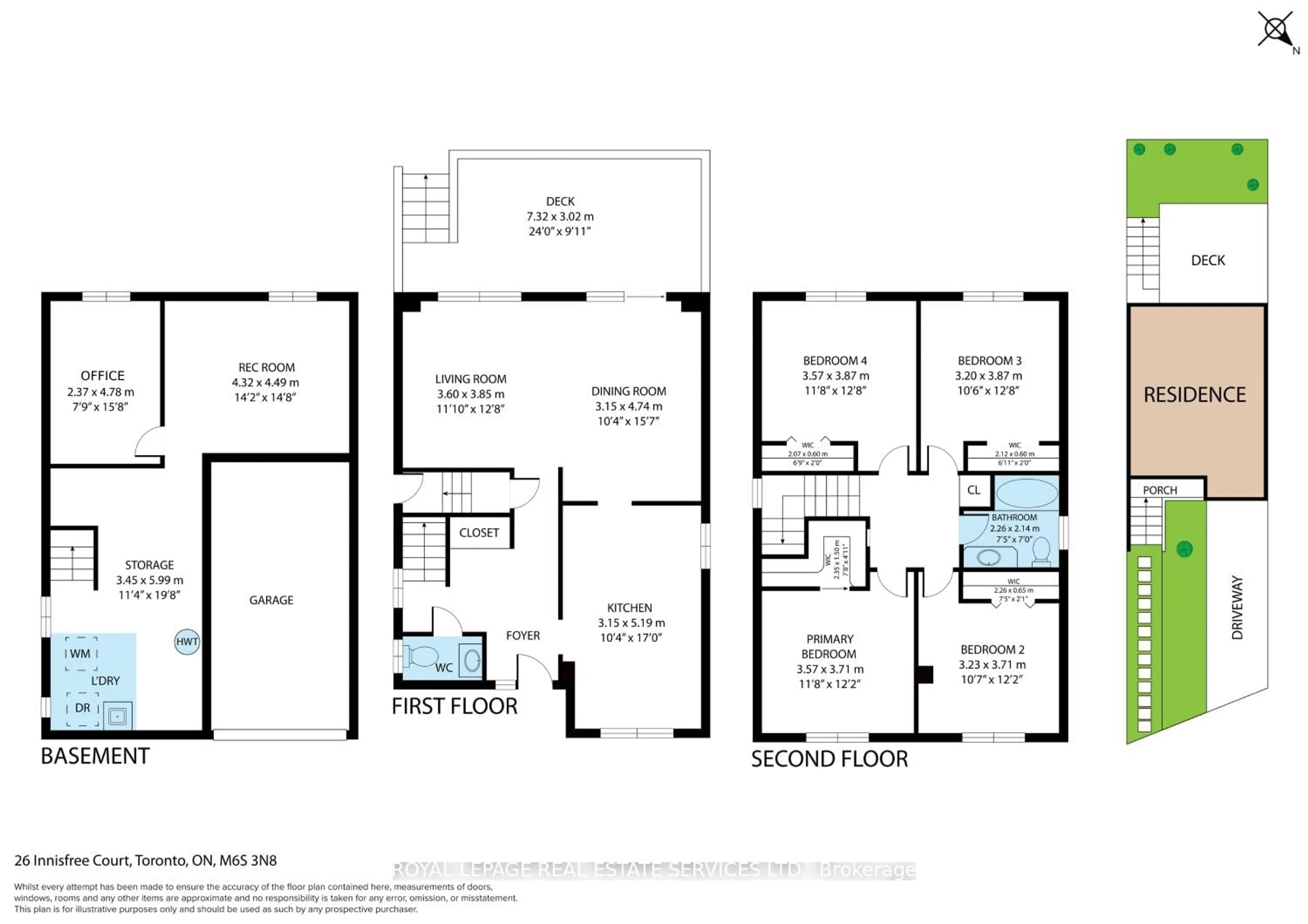 Floor plan for 26 Innisfree Crt, Toronto Ontario M6S 3N8