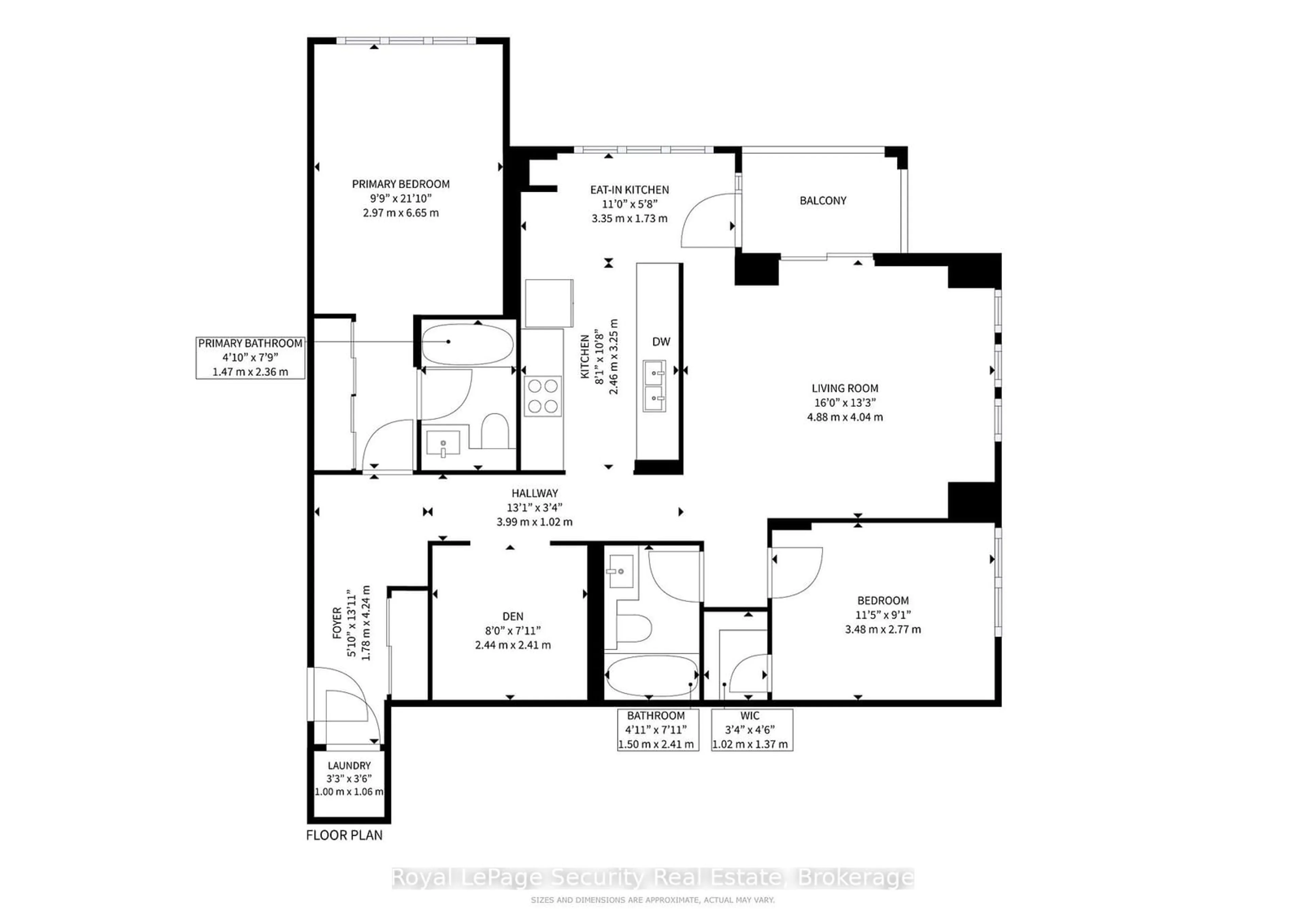 Floor plan for 38 Fontenay Crt ##204, Toronto Ontario M9A 4M8