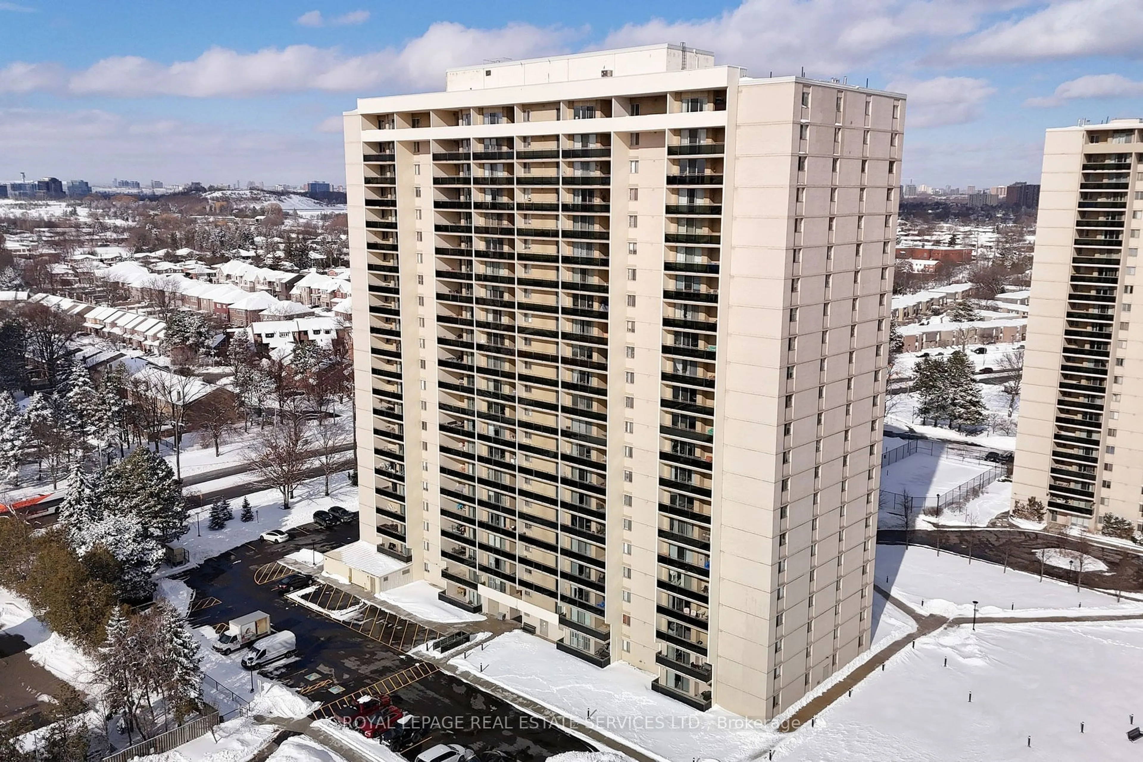 A pic from outside/outdoor area/front of a property/back of a property/a pic from drone, city buildings view from balcony for 820 Burnhamthorpe Rd #301, Toronto Ontario M9C 4W2