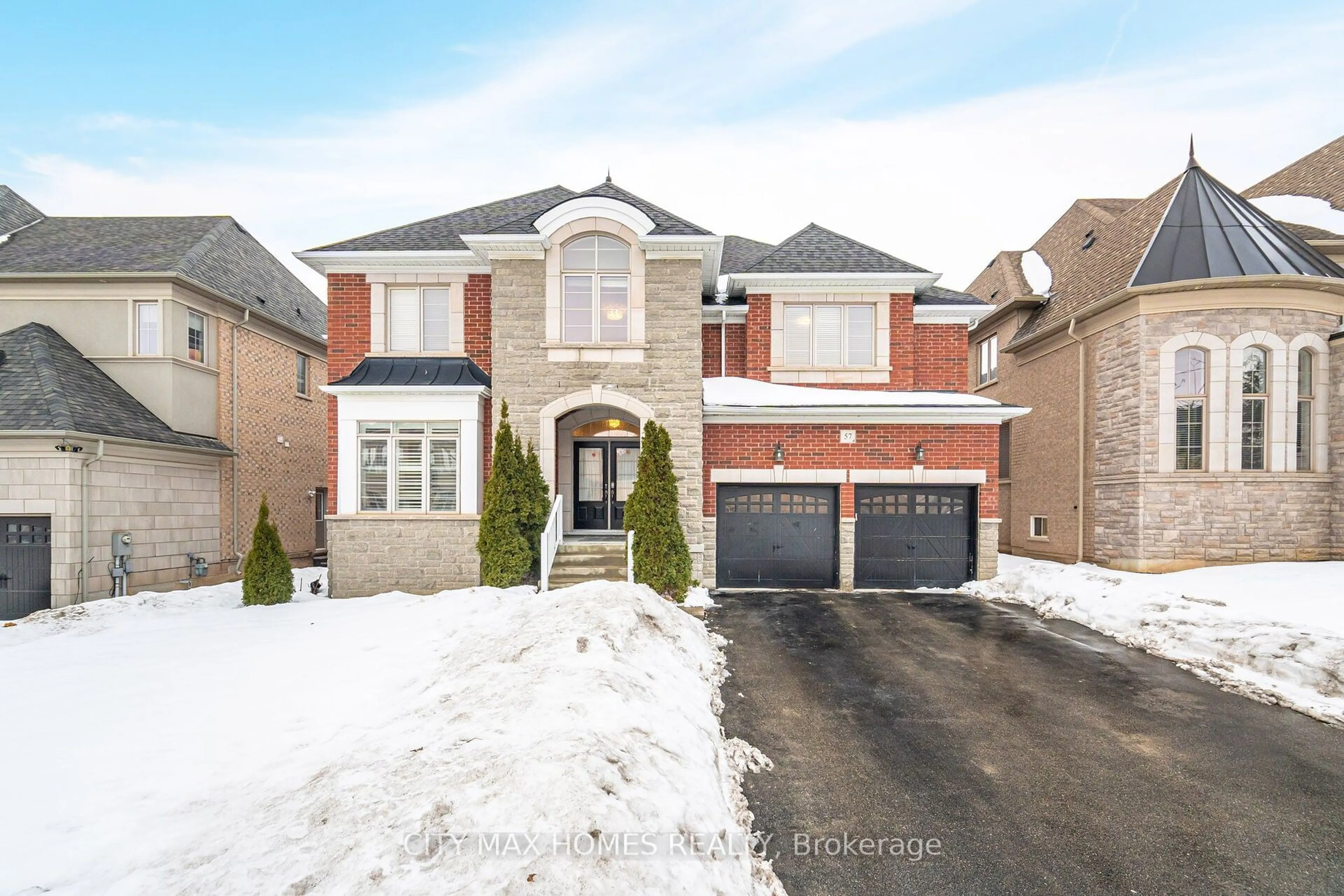 Home with brick exterior material, street for 57 Beacon Hill Dr, Brampton Ontario L6X 0V7