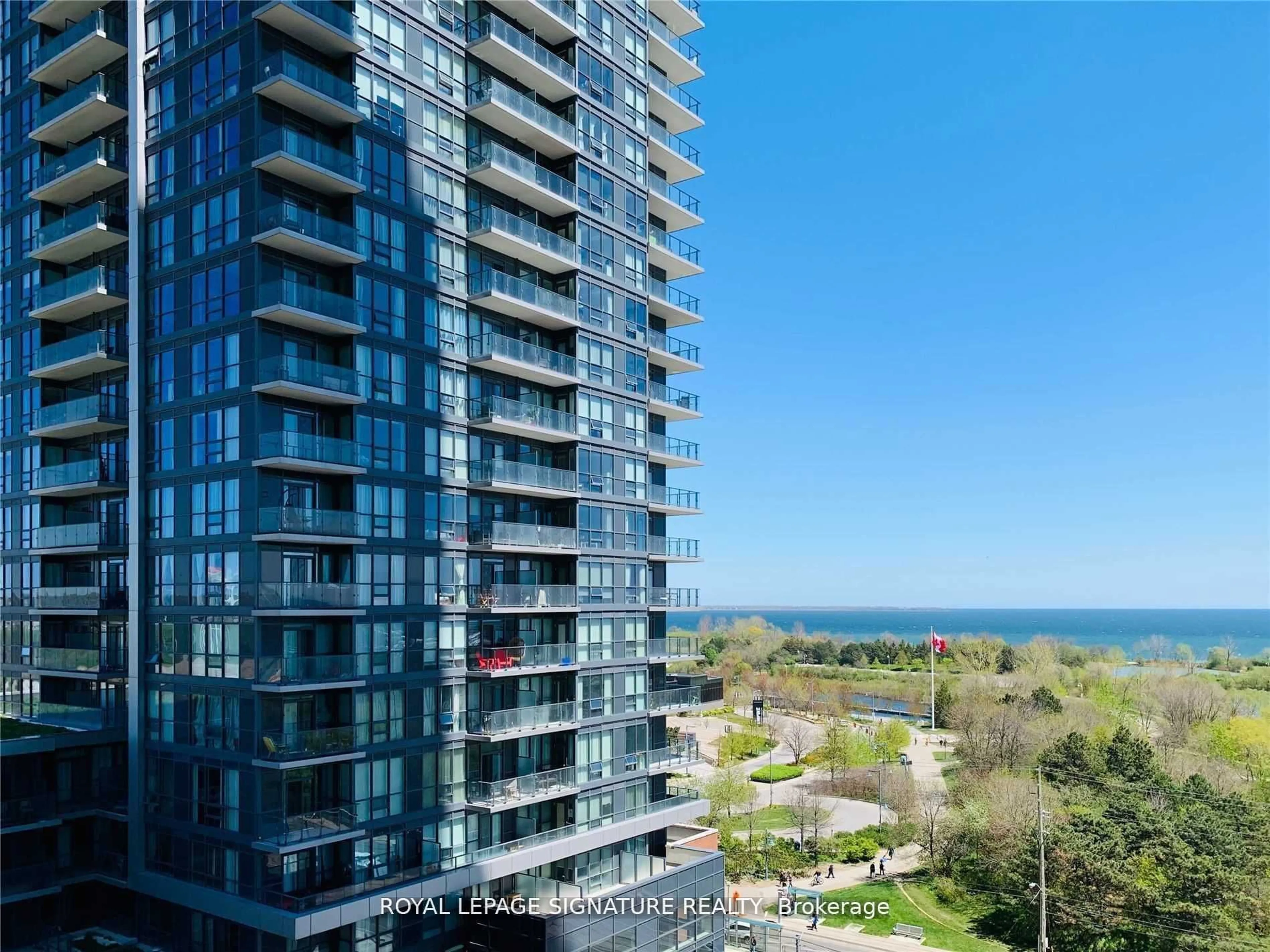 A pic from outside/outdoor area/front of a property/back of a property/a pic from drone, water/lake/river/ocean view for 2212 Lake Shore Blvd #1108, Toronto Ontario M8V 0C2