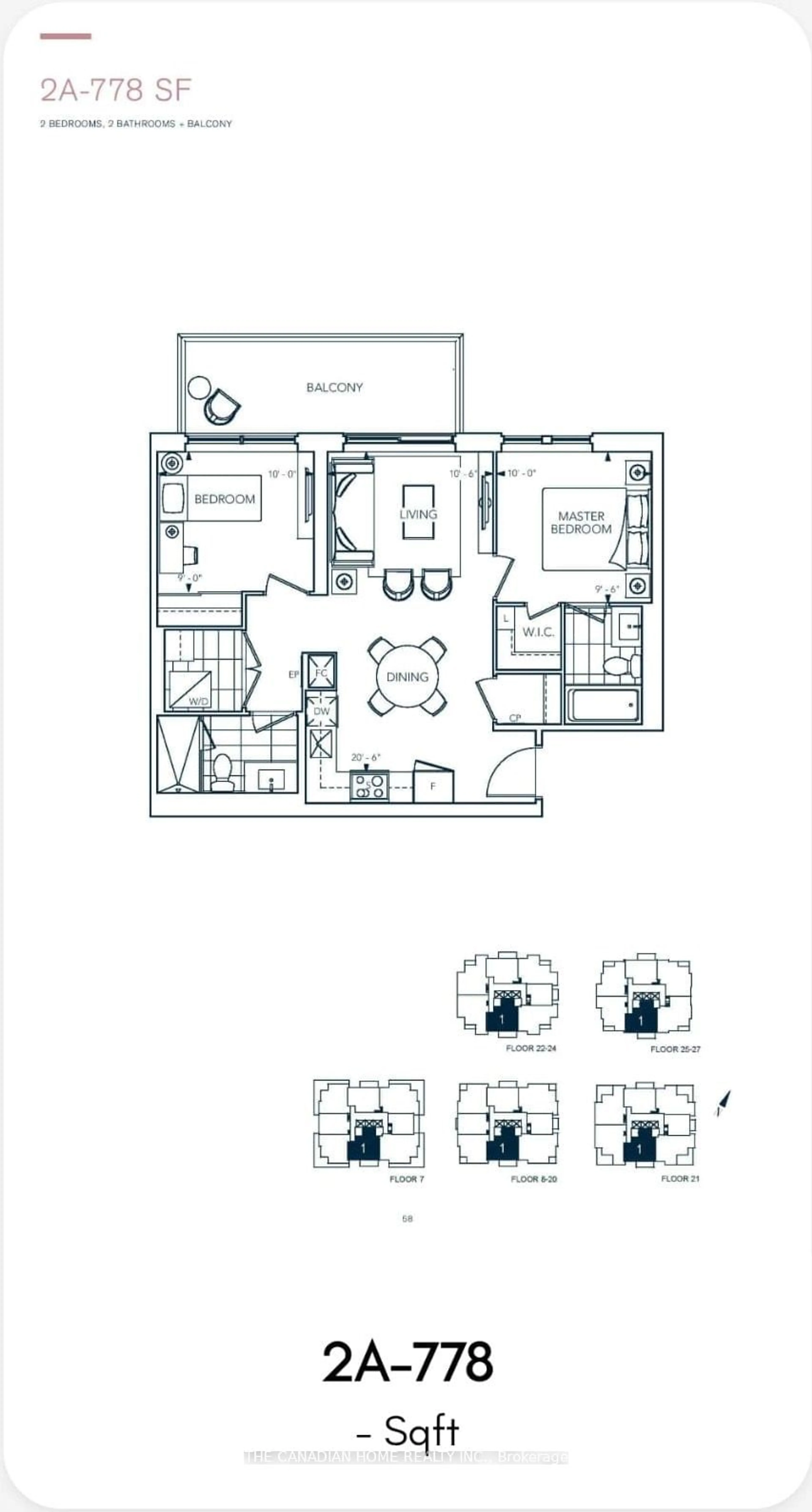 Floor plan for 10 Eva Rd #2401, Toronto Ontario M9C 0B3