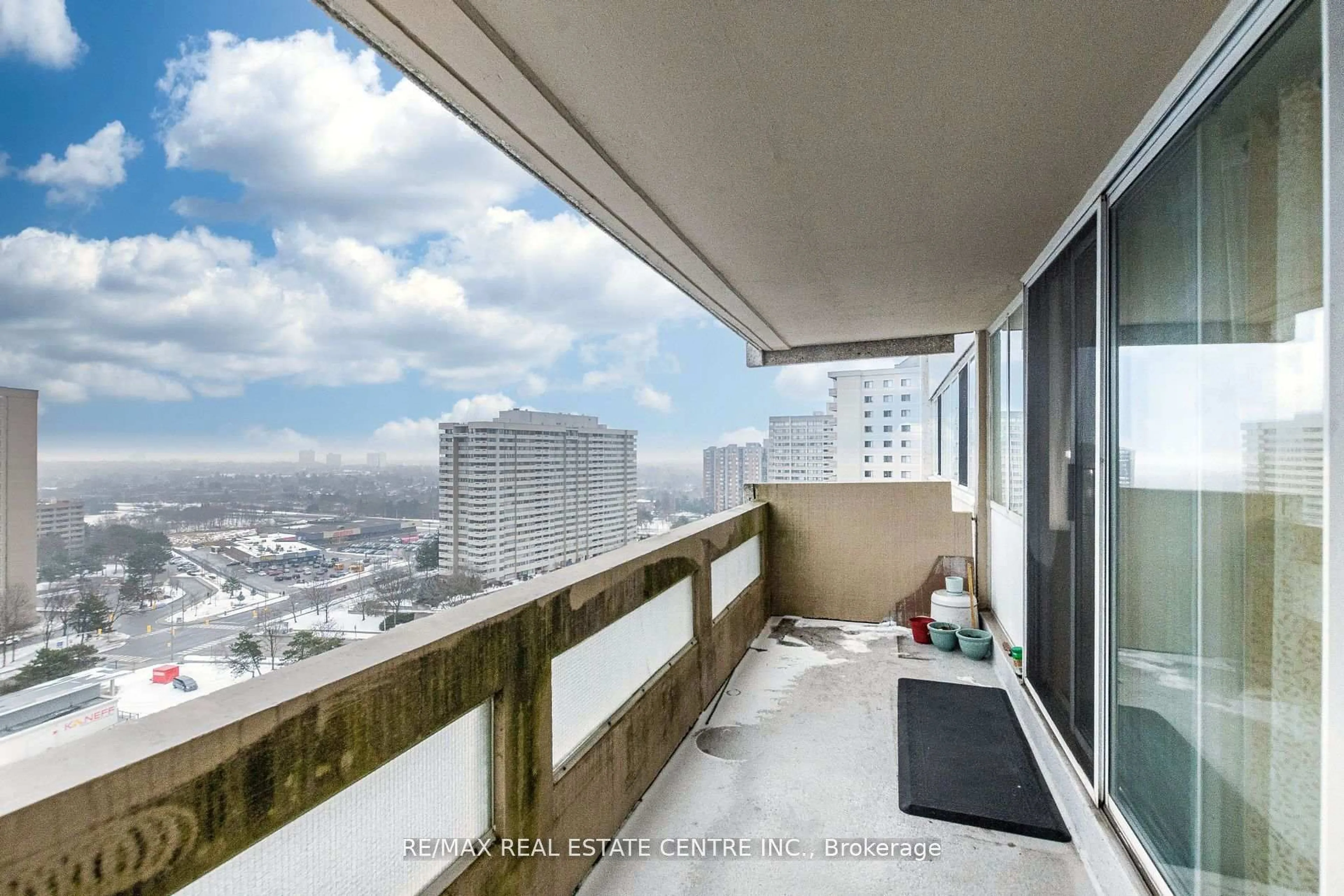 Balcony in the apartment, city buildings view from balcony for 3590 Kaneff Cres #1512, Mississauga Ontario L5A 3X3