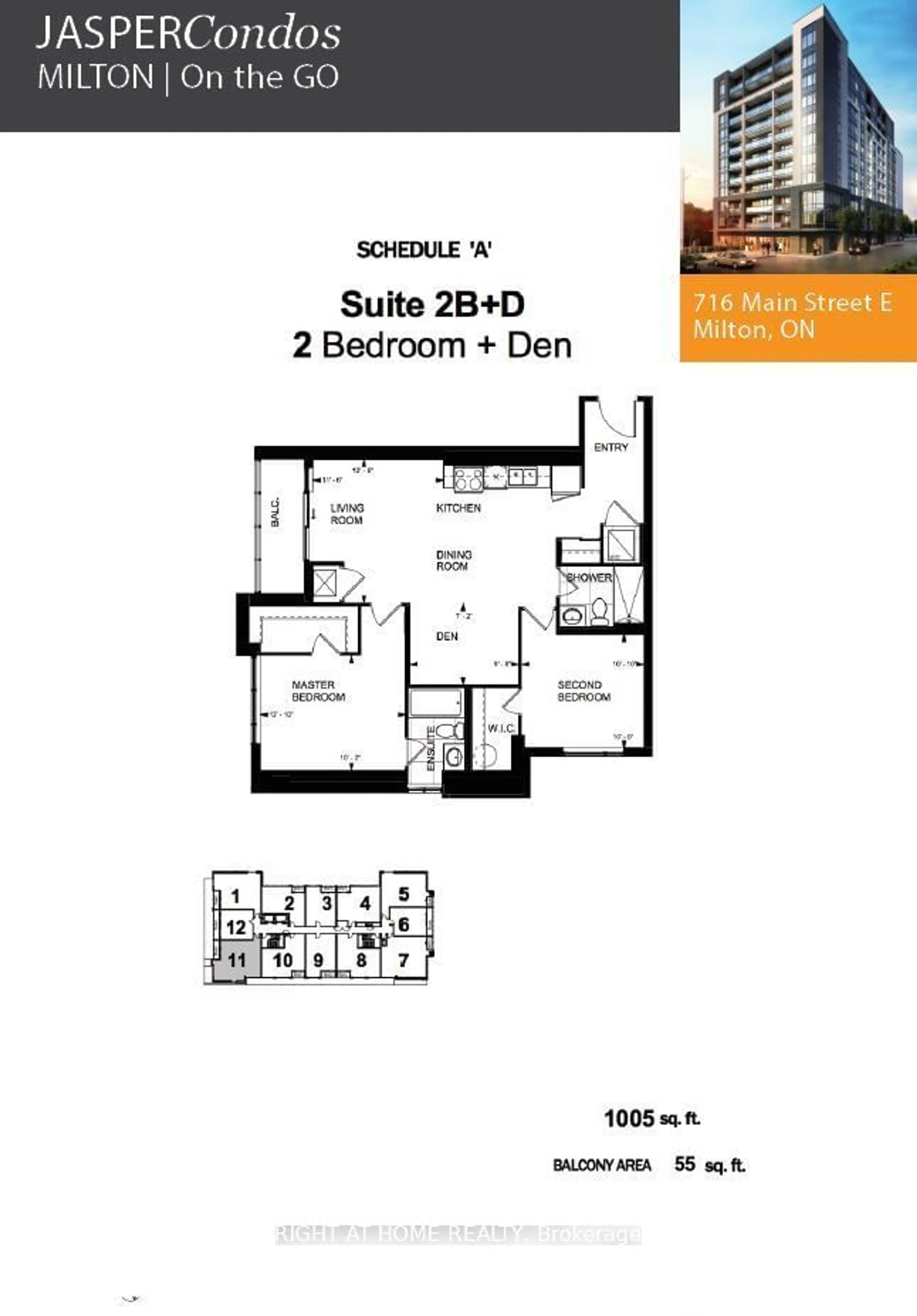 Floor plan for 716 Main St #1108, Milton Ontario L0P 1B0