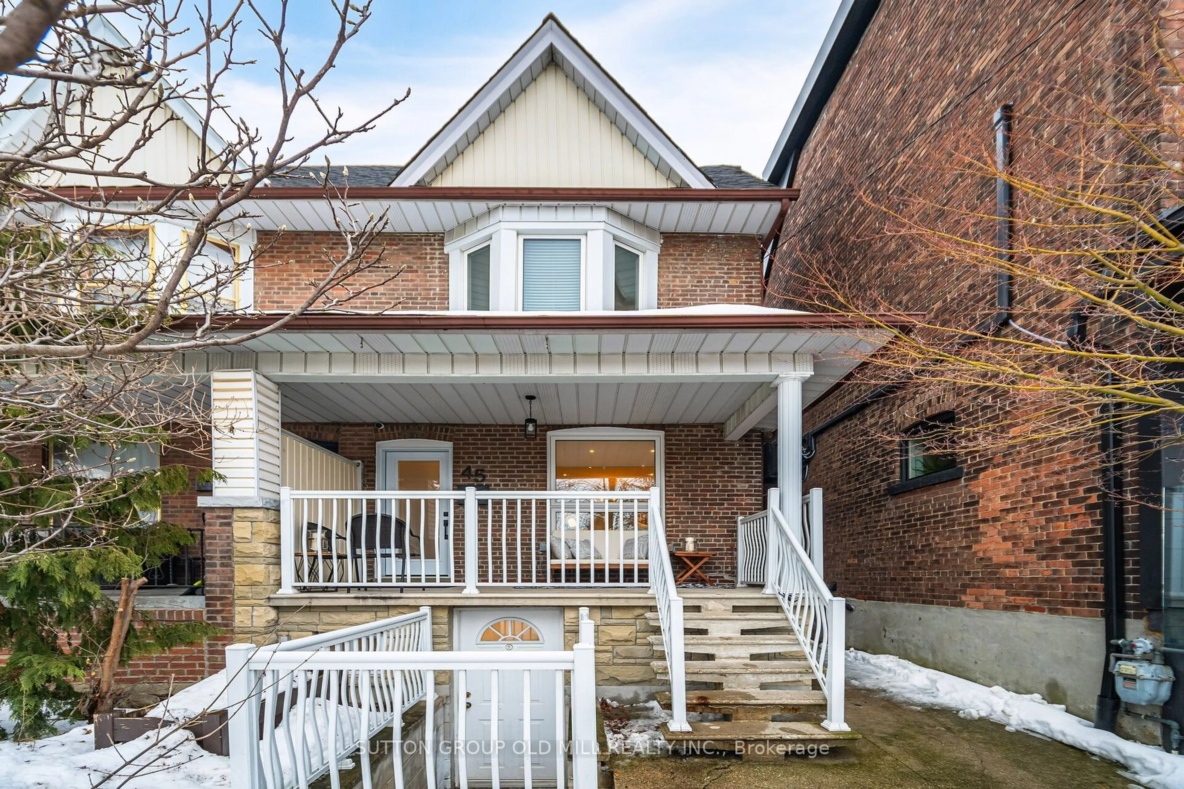 Home with brick exterior material, street for 45 Mcfarland Ave, Toronto Ontario M6H 3M9