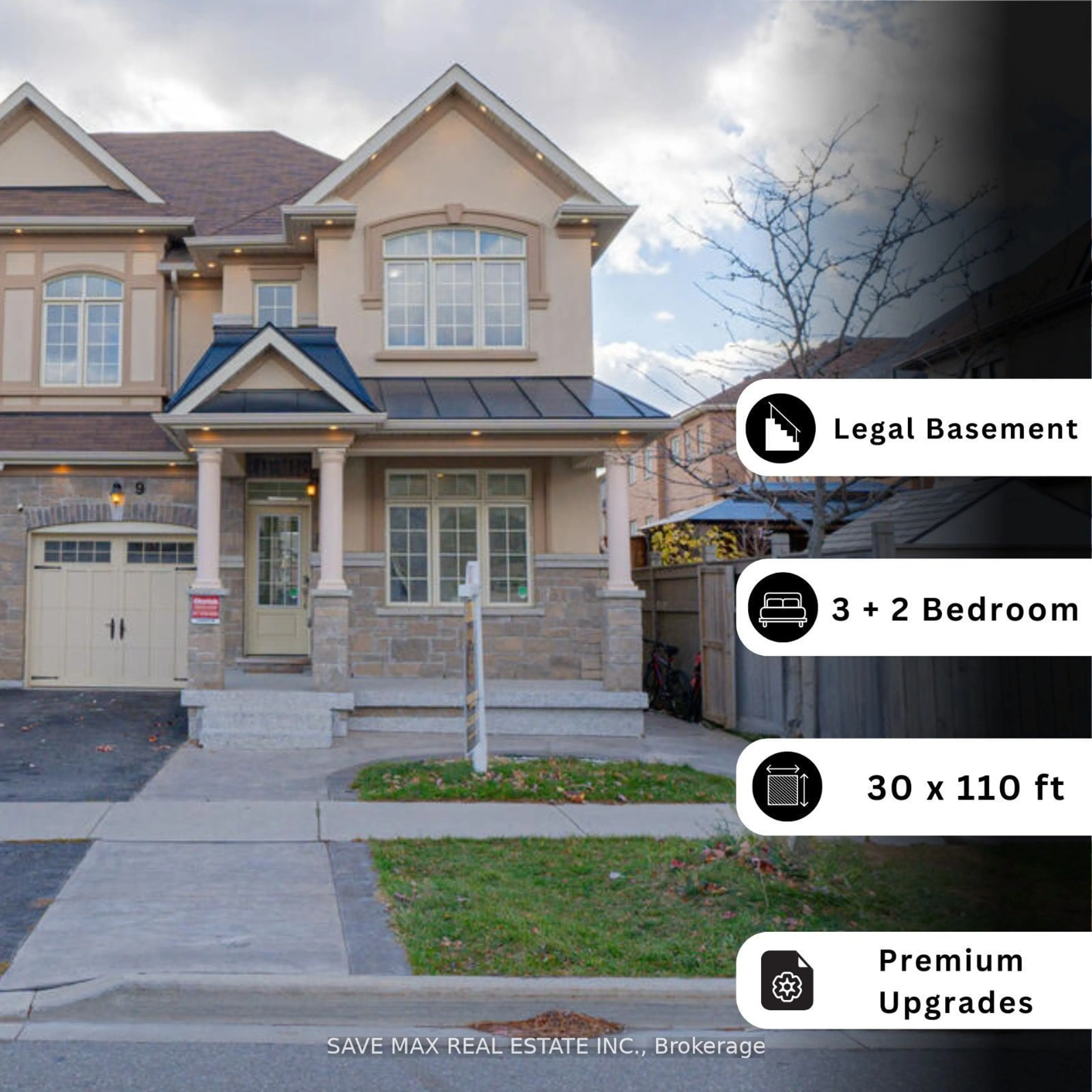 Home with brick exterior material, street for 9 Villadowns Tr, Brampton Ontario L6R 3V6