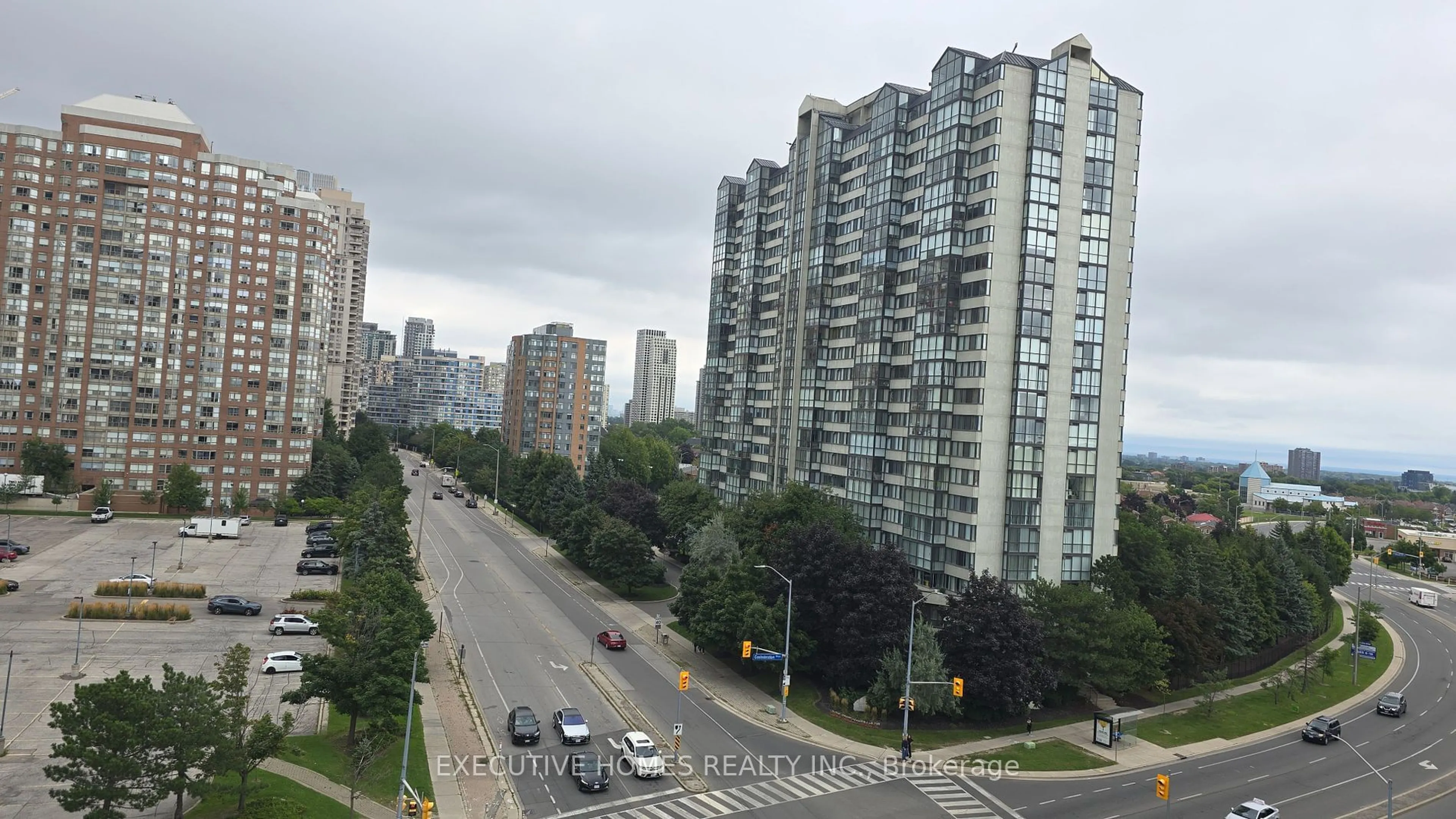 A pic from outside/outdoor area/front of a property/back of a property/a pic from drone, city buildings view from balcony for 3883 Quartz Rd #615, Mississauga Ontario L5B 0M4