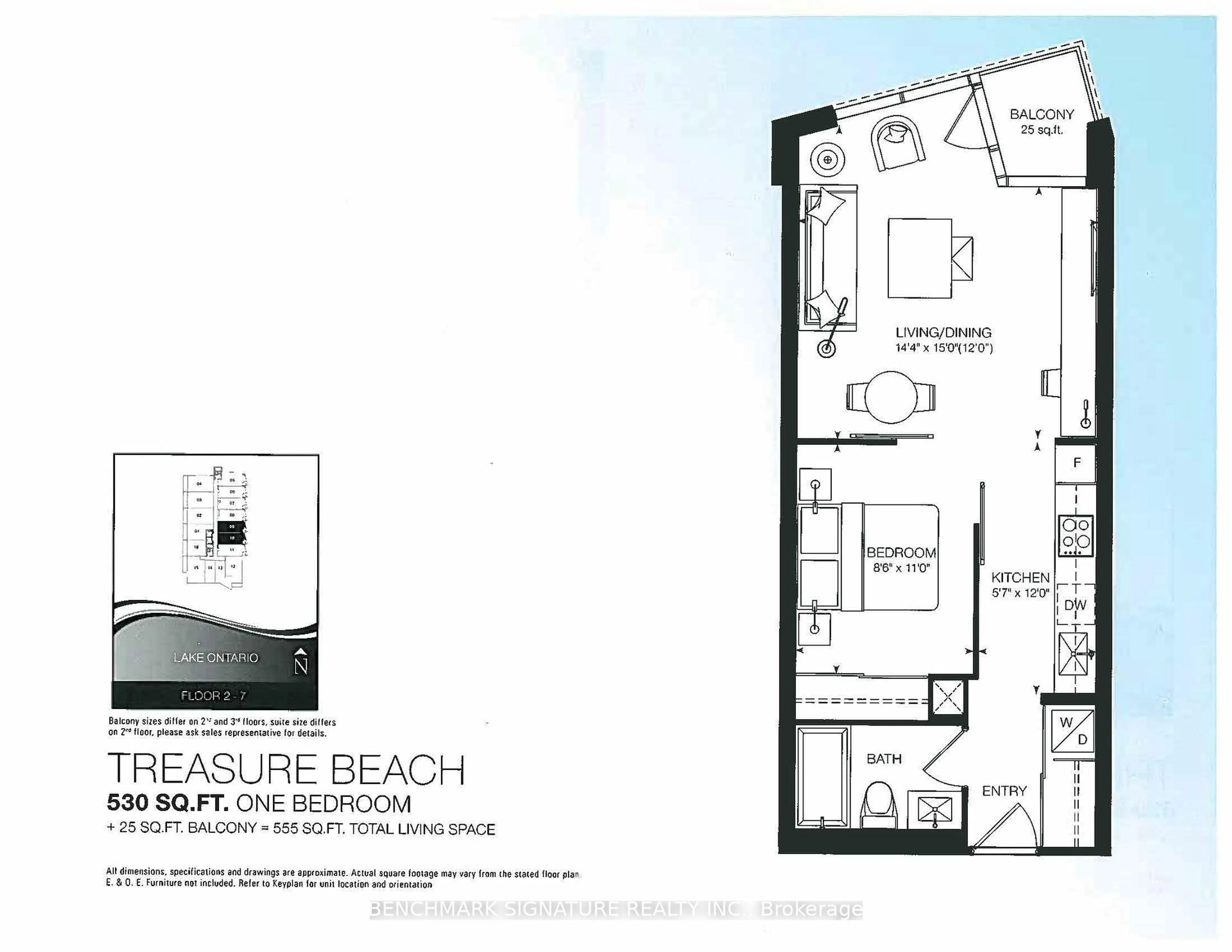 Floor plan for 60 Annie Craig Dr #B609, Toronto Ontario M8V 0C5