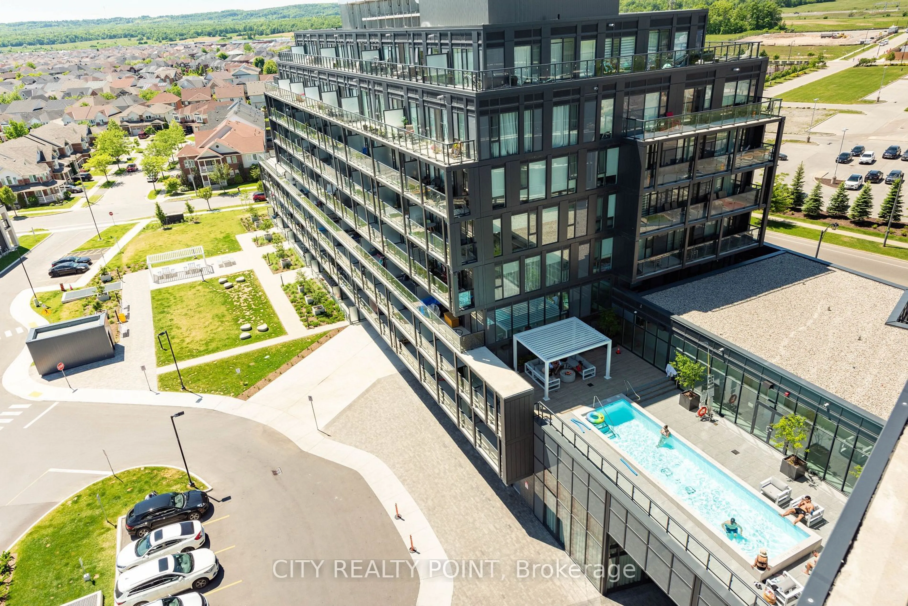 A pic from outside/outdoor area/front of a property/back of a property/a pic from drone, city buildings view from balcony for 3200 Dakota Common N/A #B612, Burlington Ontario L7M 2A7