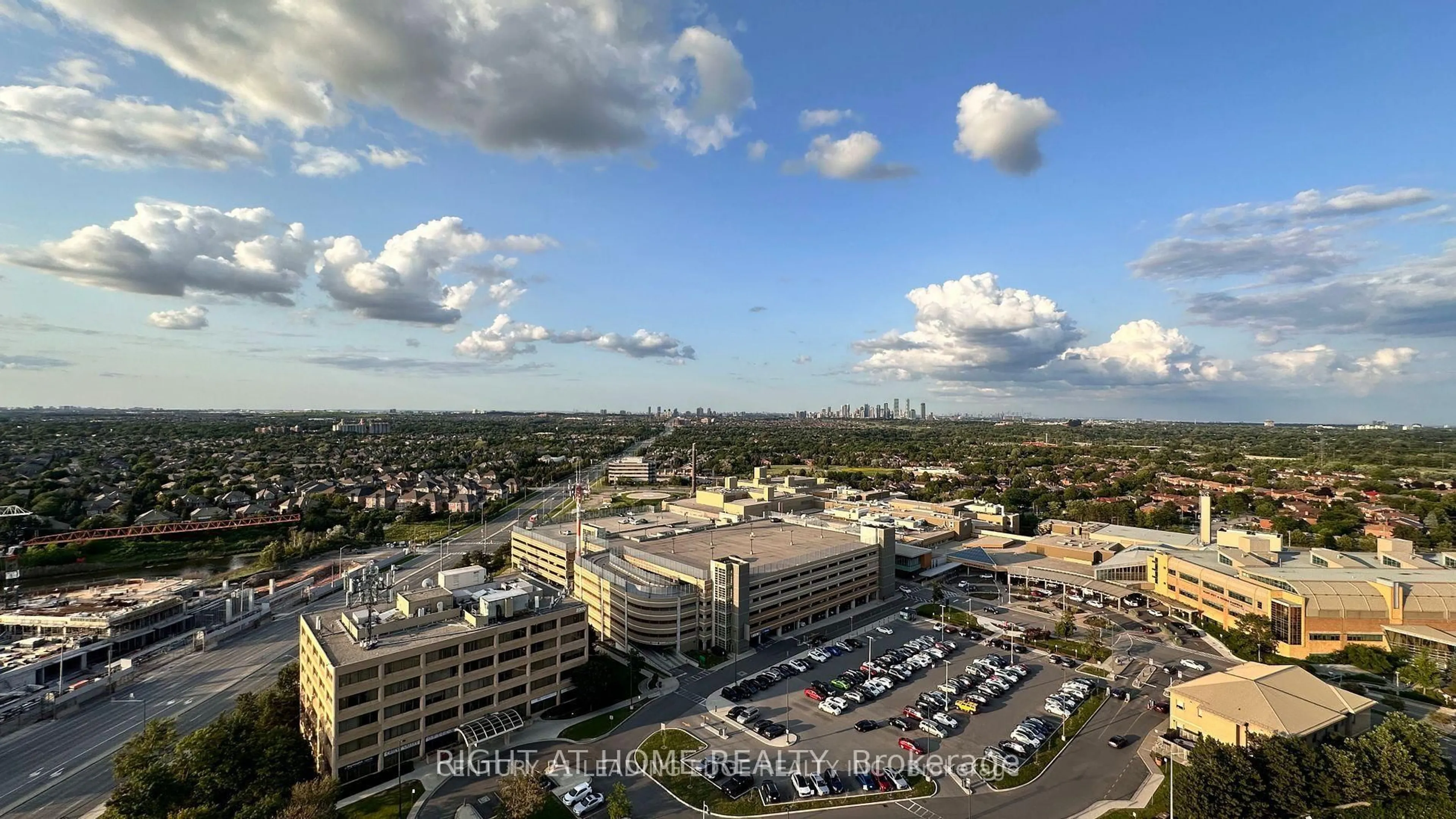 A pic from outside/outdoor area/front of a property/back of a property/a pic from drone, city buildings view from balcony for 2520 Eglinton Ave #1612, Mississauga Ontario L5M 0Y4