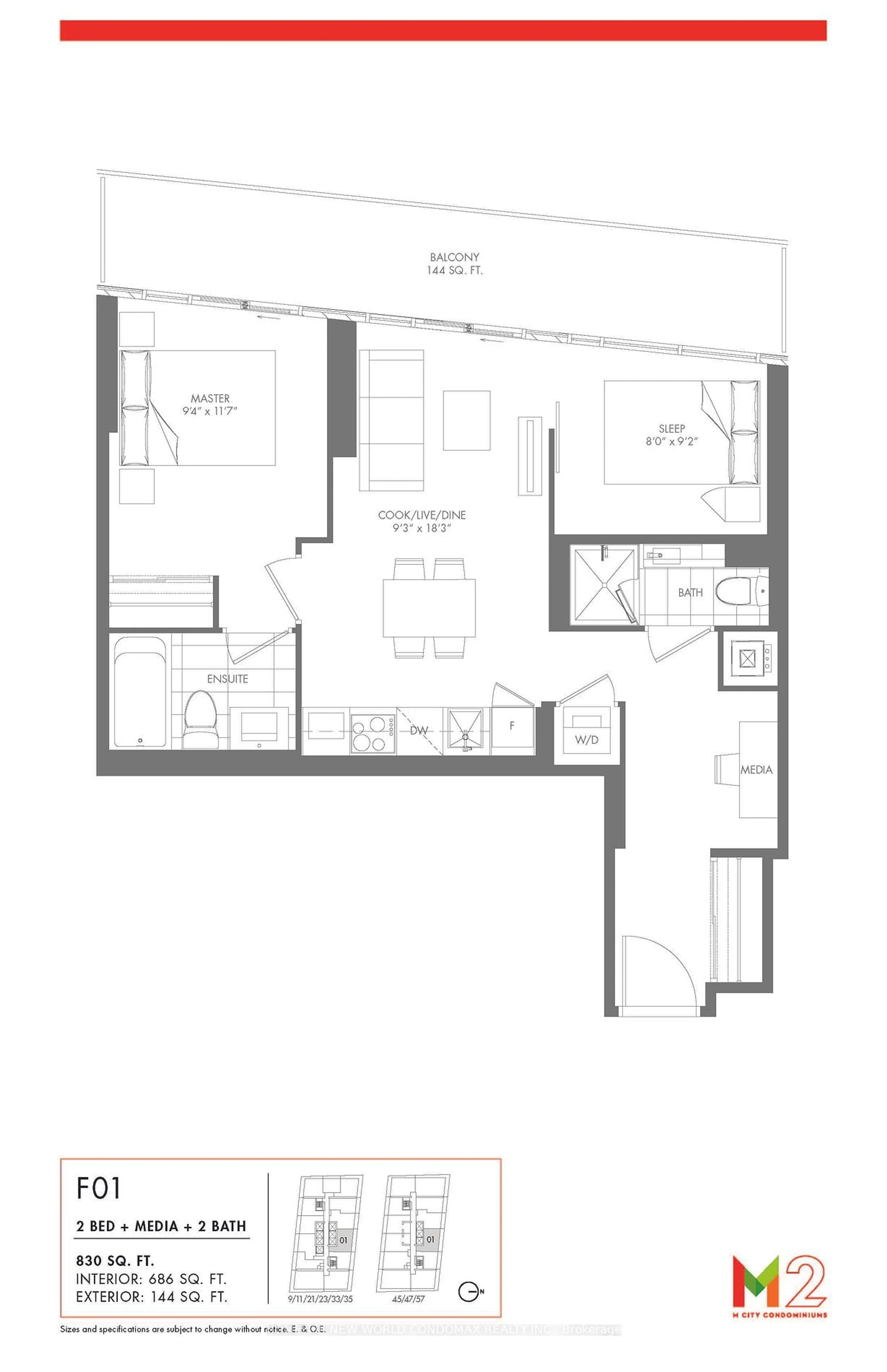 Floor plan for 3883 Quartz Rd #1101, Mississauga Ontario L5B 0M4