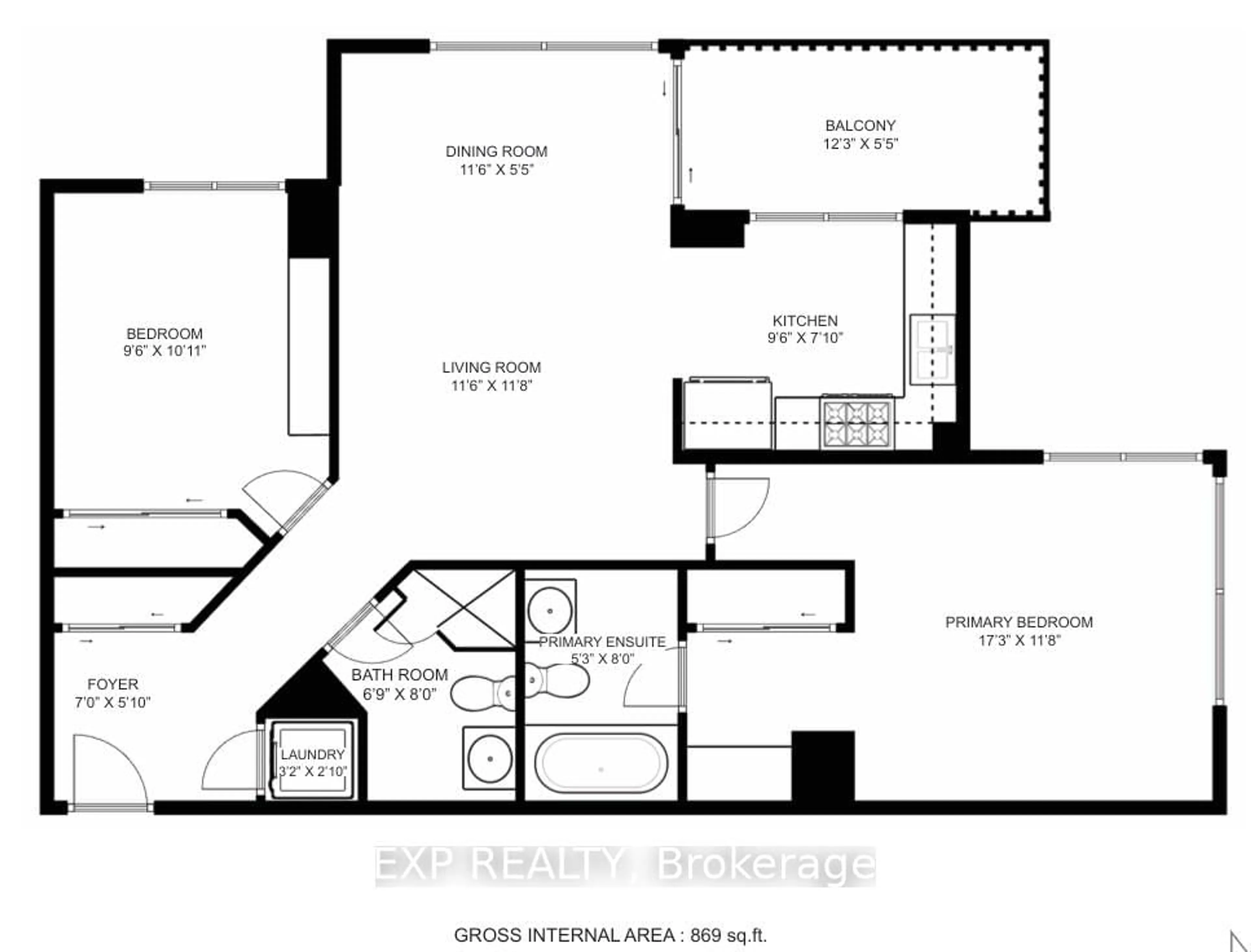 Floor plan for 235 Sherway Gardens Rd #1707, Toronto Ontario M9C 0A2