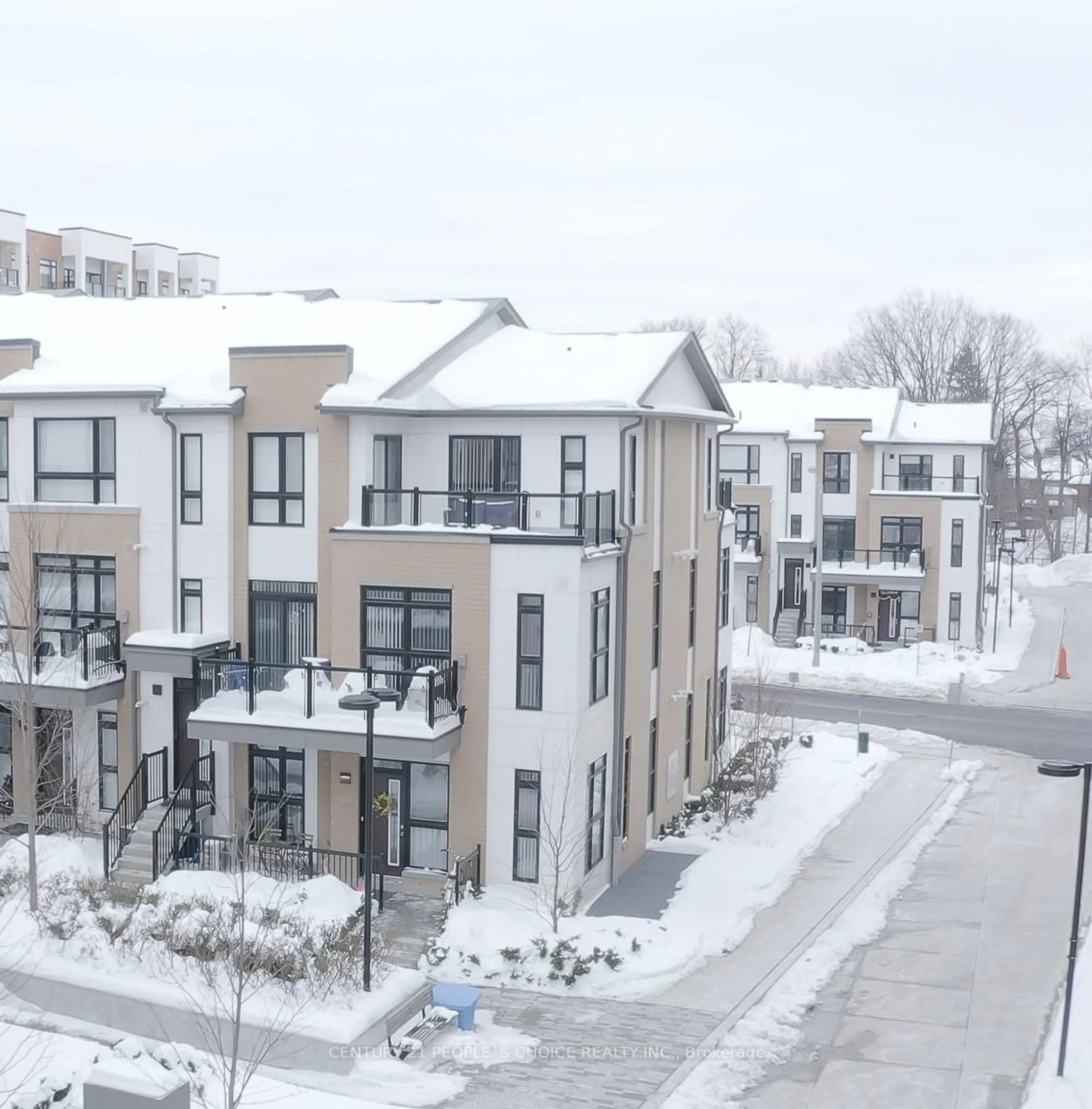 A pic from outside/outdoor area/front of a property/back of a property/a pic from drone, city buildings view from balcony for 140 Canon Jackson Dr #C-101, Toronto Ontario M6M 0B9