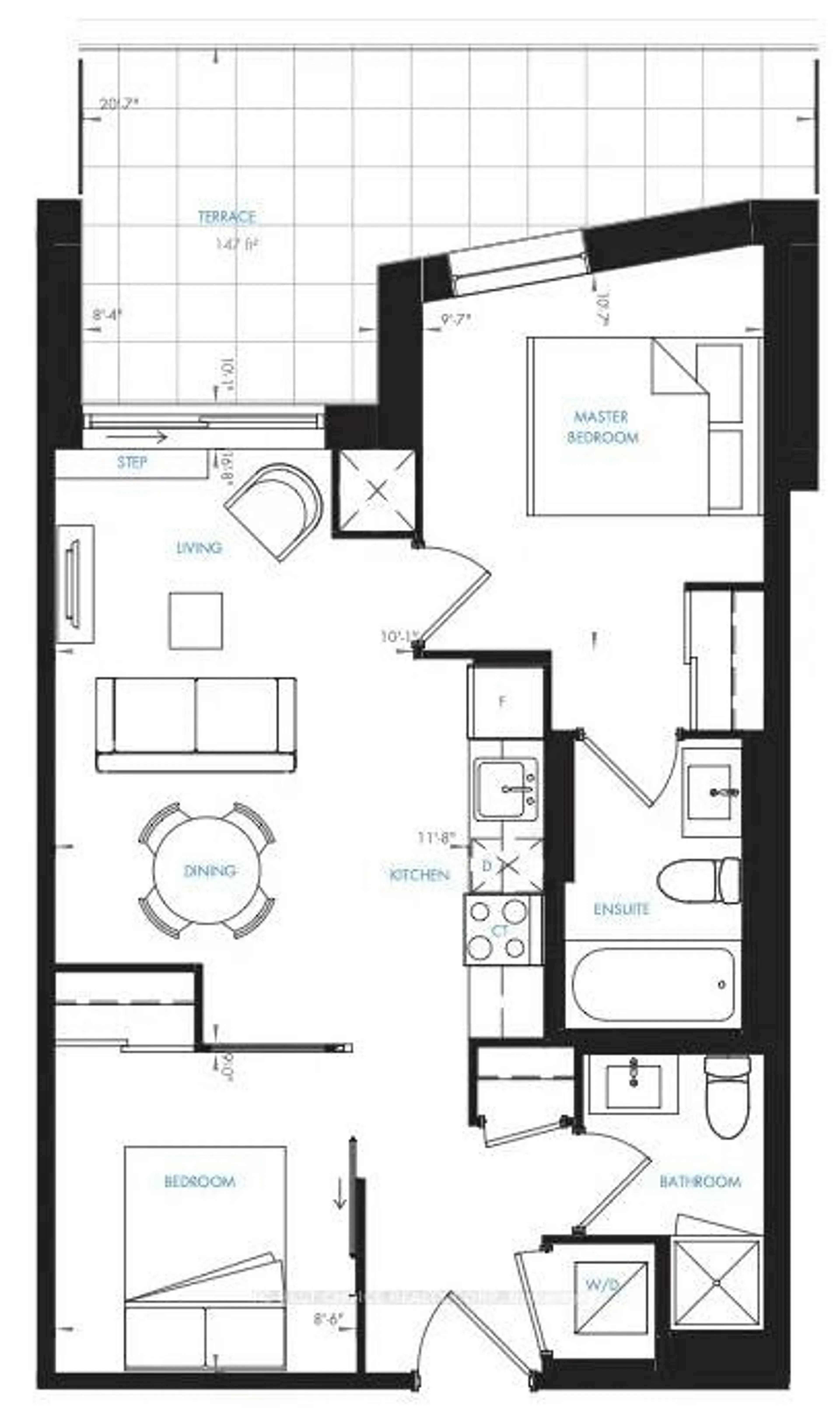 Floor plan for 3100 Keele St #617, Toronto Ontario M3M 0E1