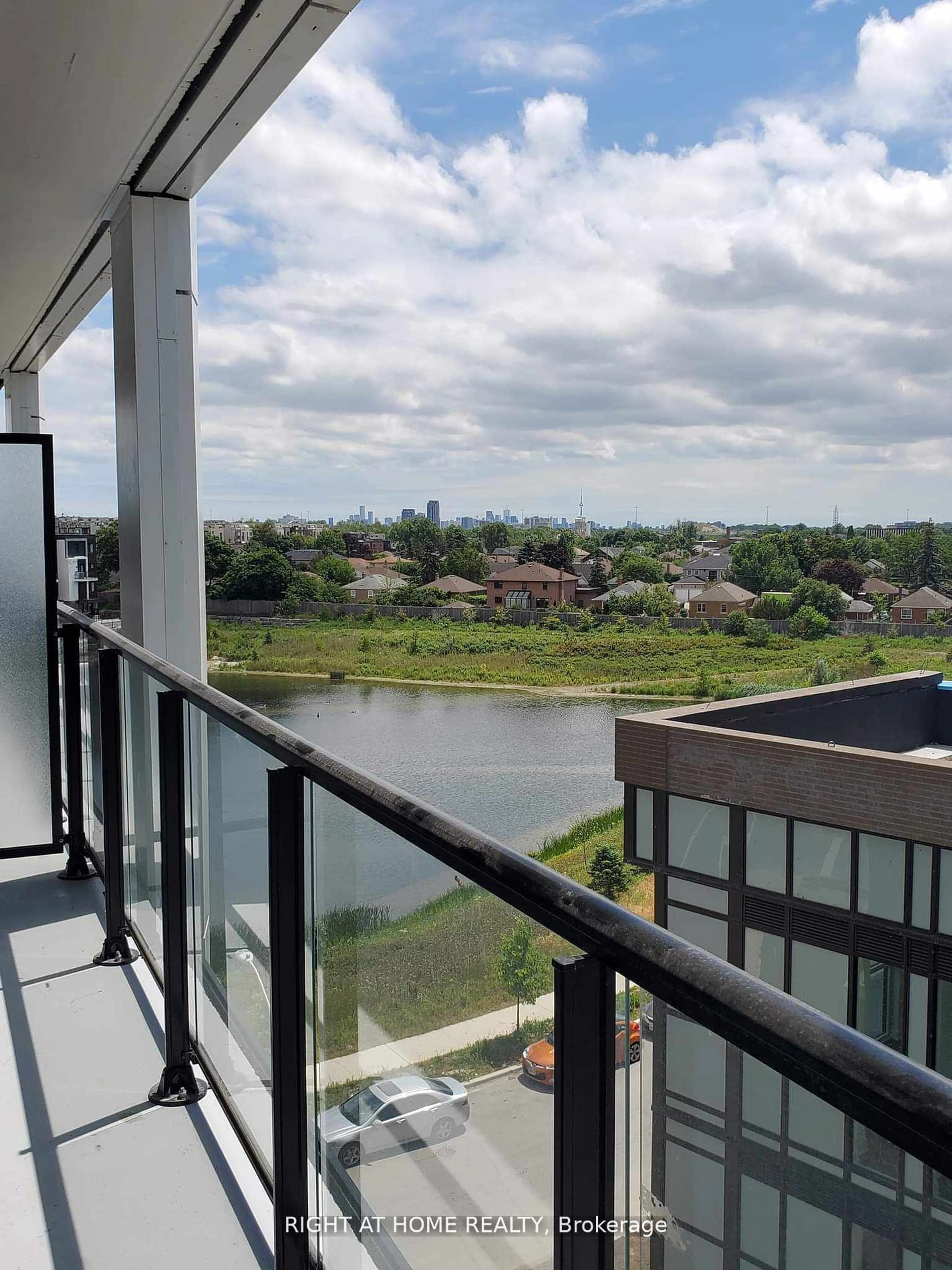 Balcony in the apartment, water/lake/river/ocean view for 60 George Butchart Dr #509, Toronto Ontario M3K 0E1