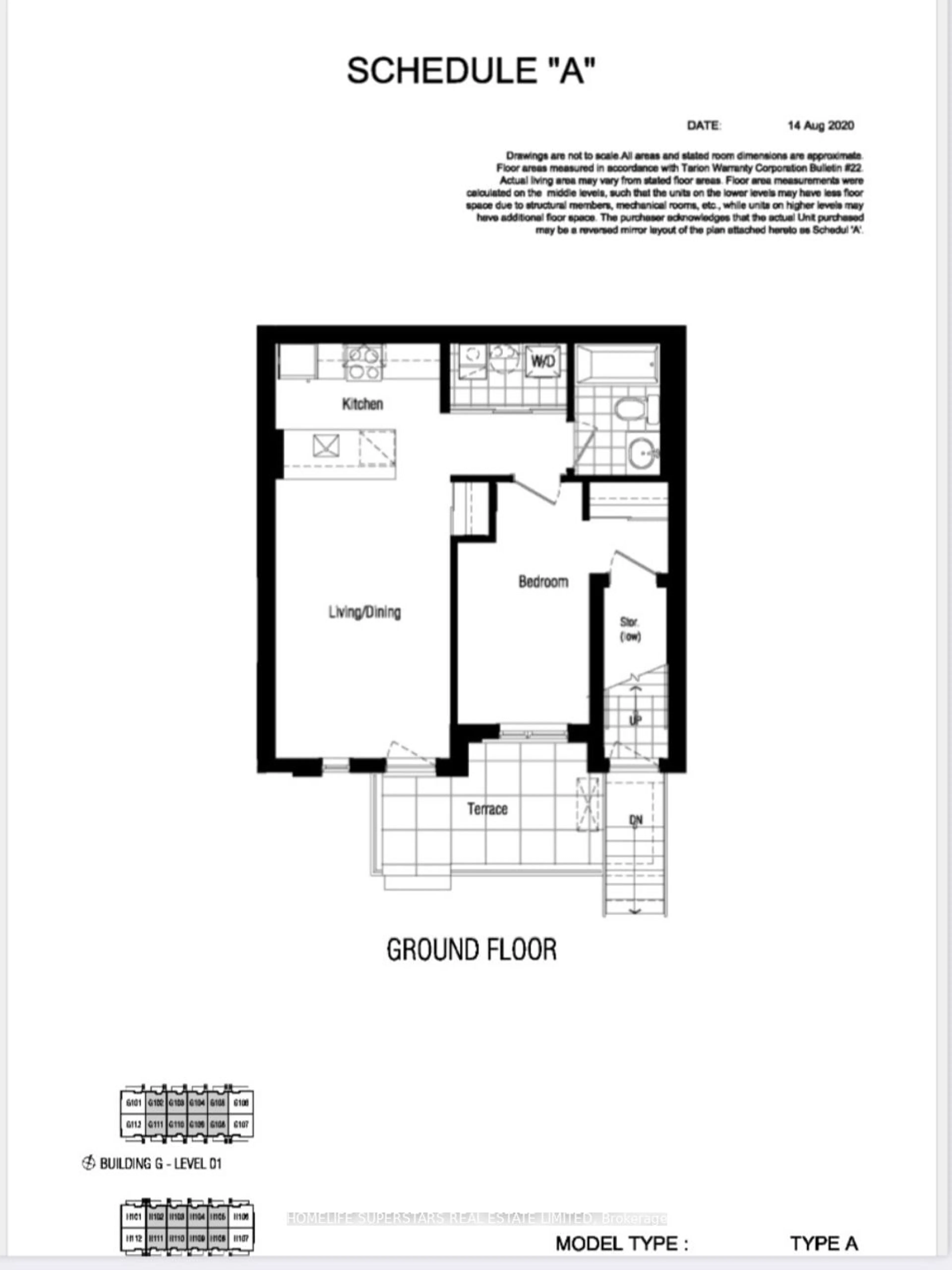 Floor plan for 140 Canon Jackson Dr #111, Toronto Ontario M6M 0B9