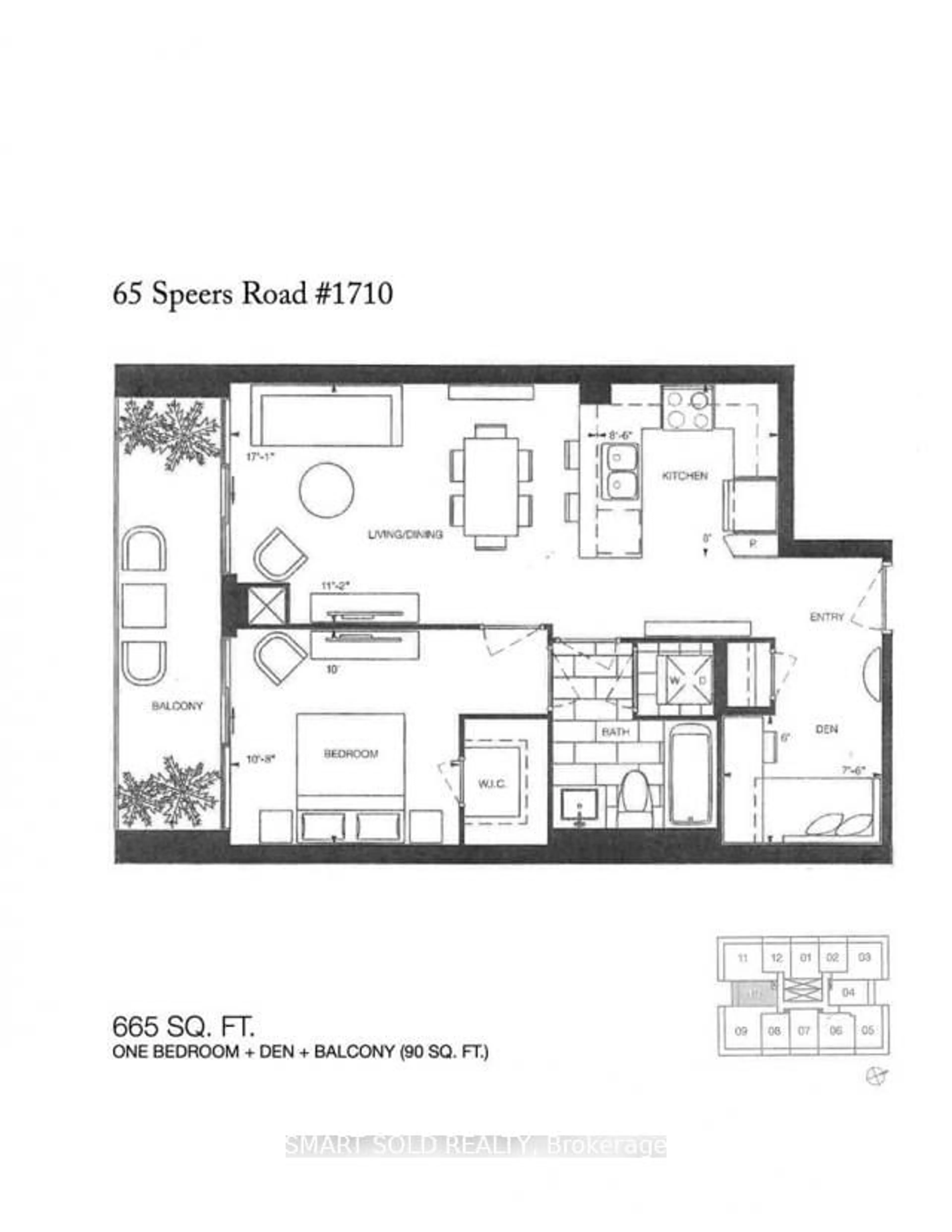 Floor plan for 65 Speers Rd #1710, Oakville Ontario L6K 0J1