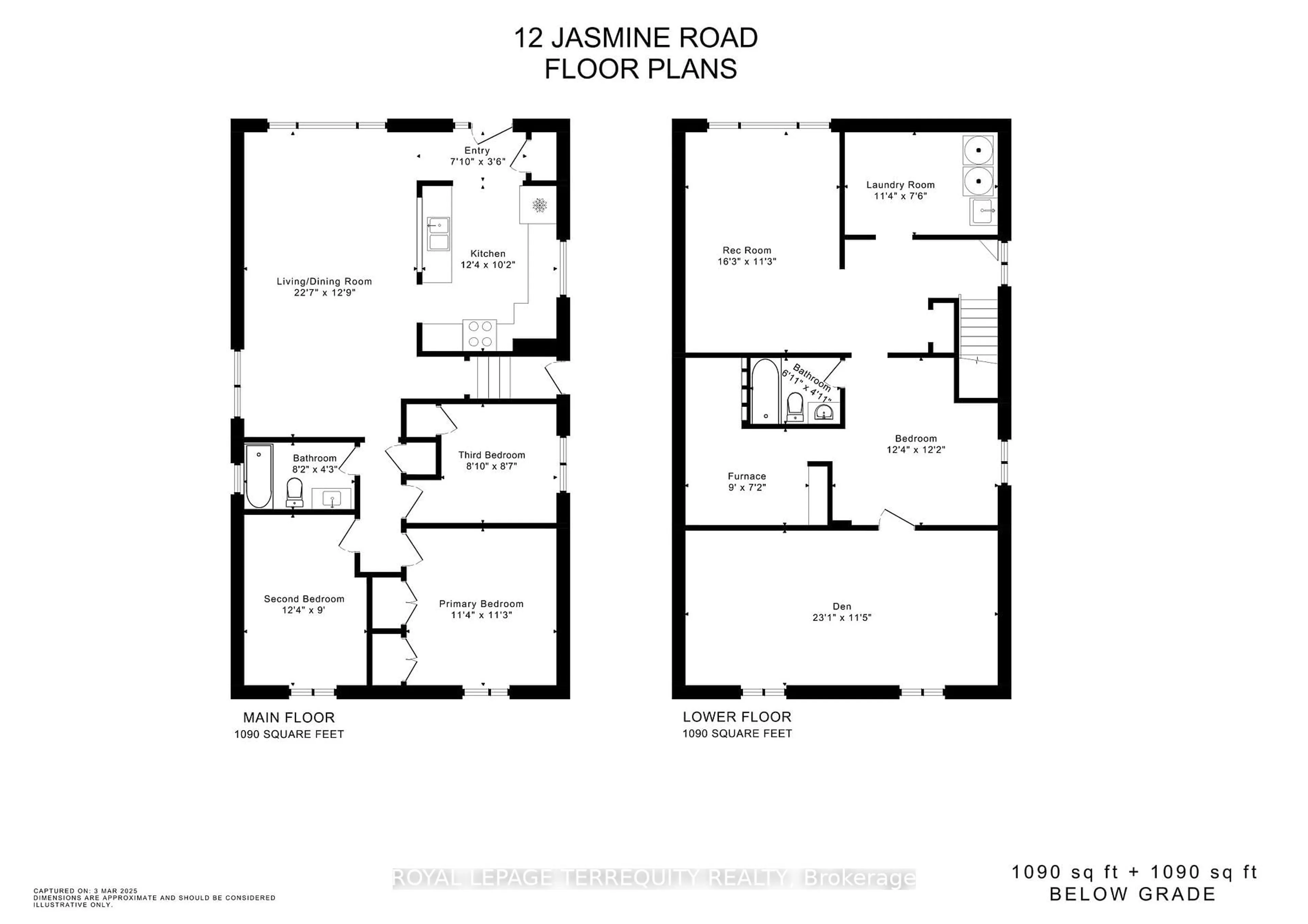 Floor plan for 12 Jasmine Rd, Toronto Ontario M9M 2P9