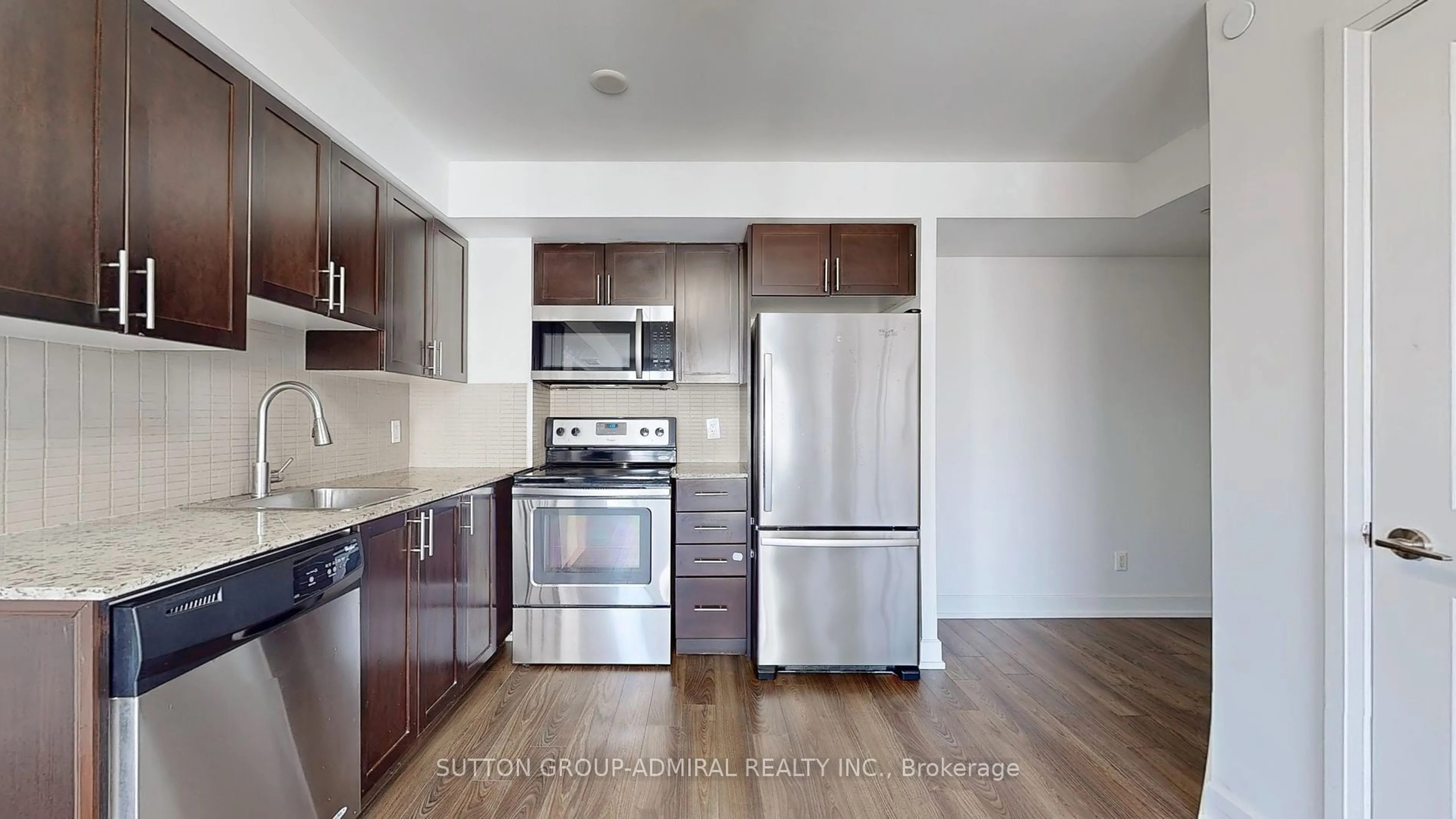 Standard kitchen, wood/laminate floor for 2 Eva Rd #2224, Toronto Ontario M9C 0A9