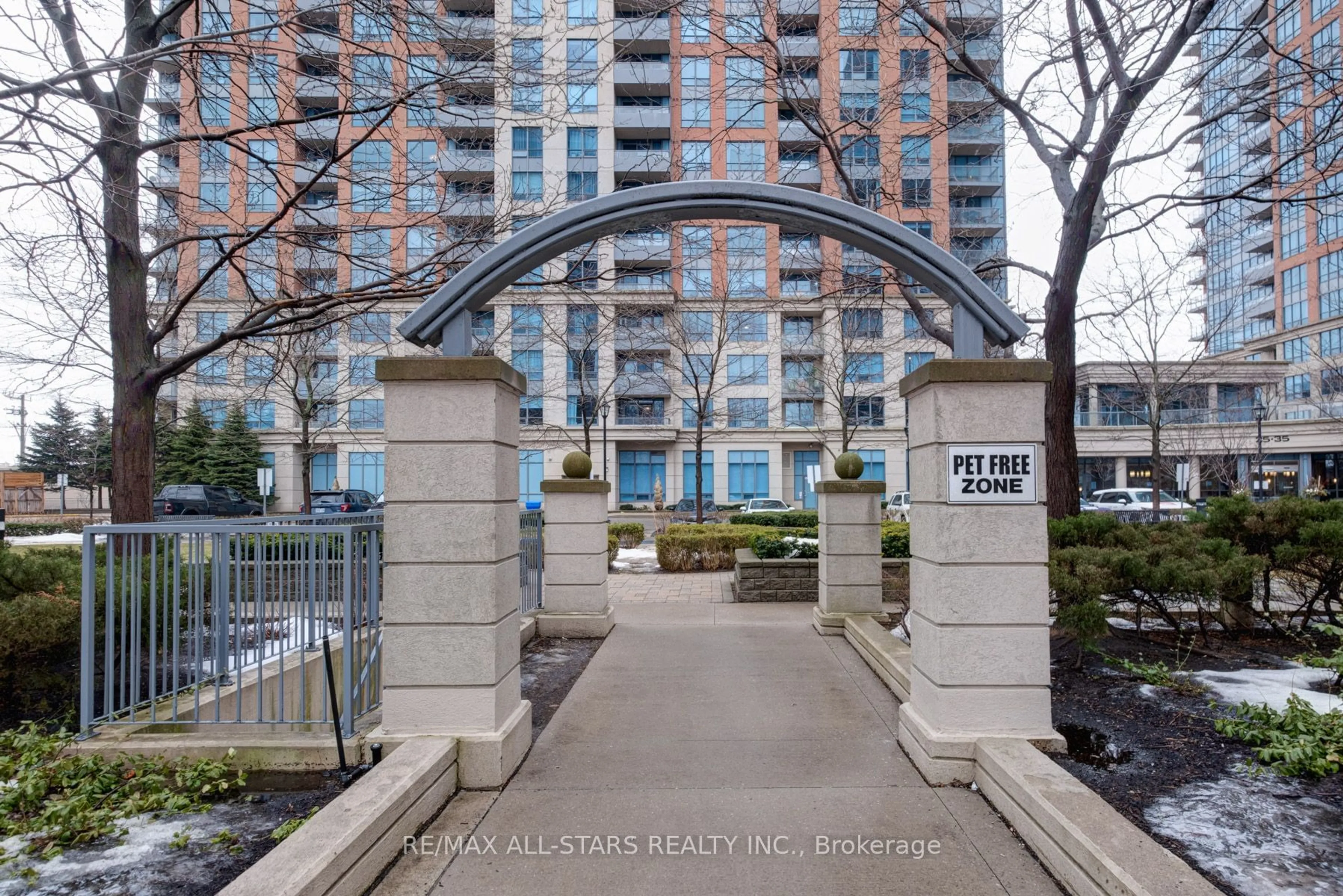 Patio, city buildings view from balcony for 35 Viking Lane #1233, Toronto Ontario M9B 0A2