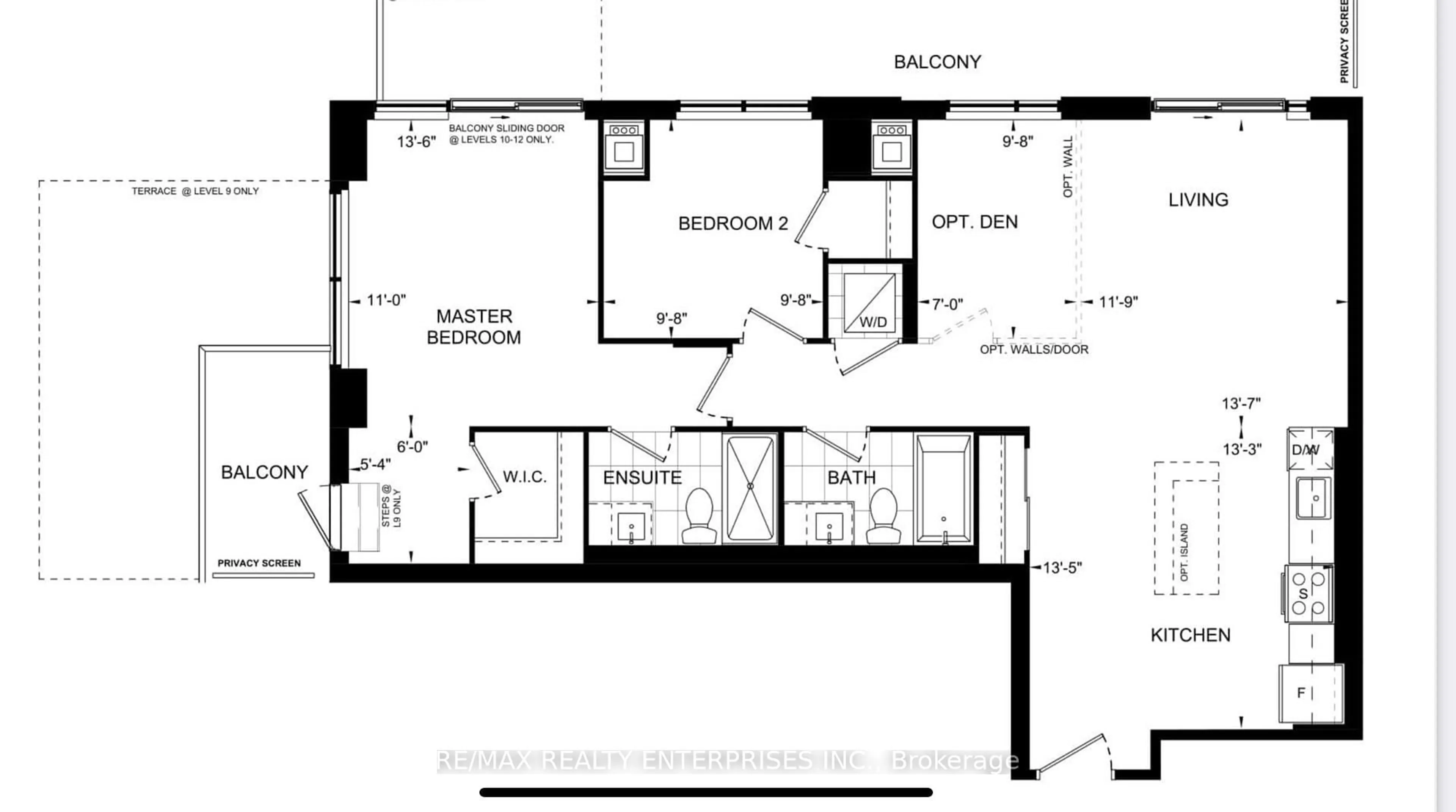 Floor plan for 3200 William Coltson Ave #916, Oakville Ontario L6H 7B9