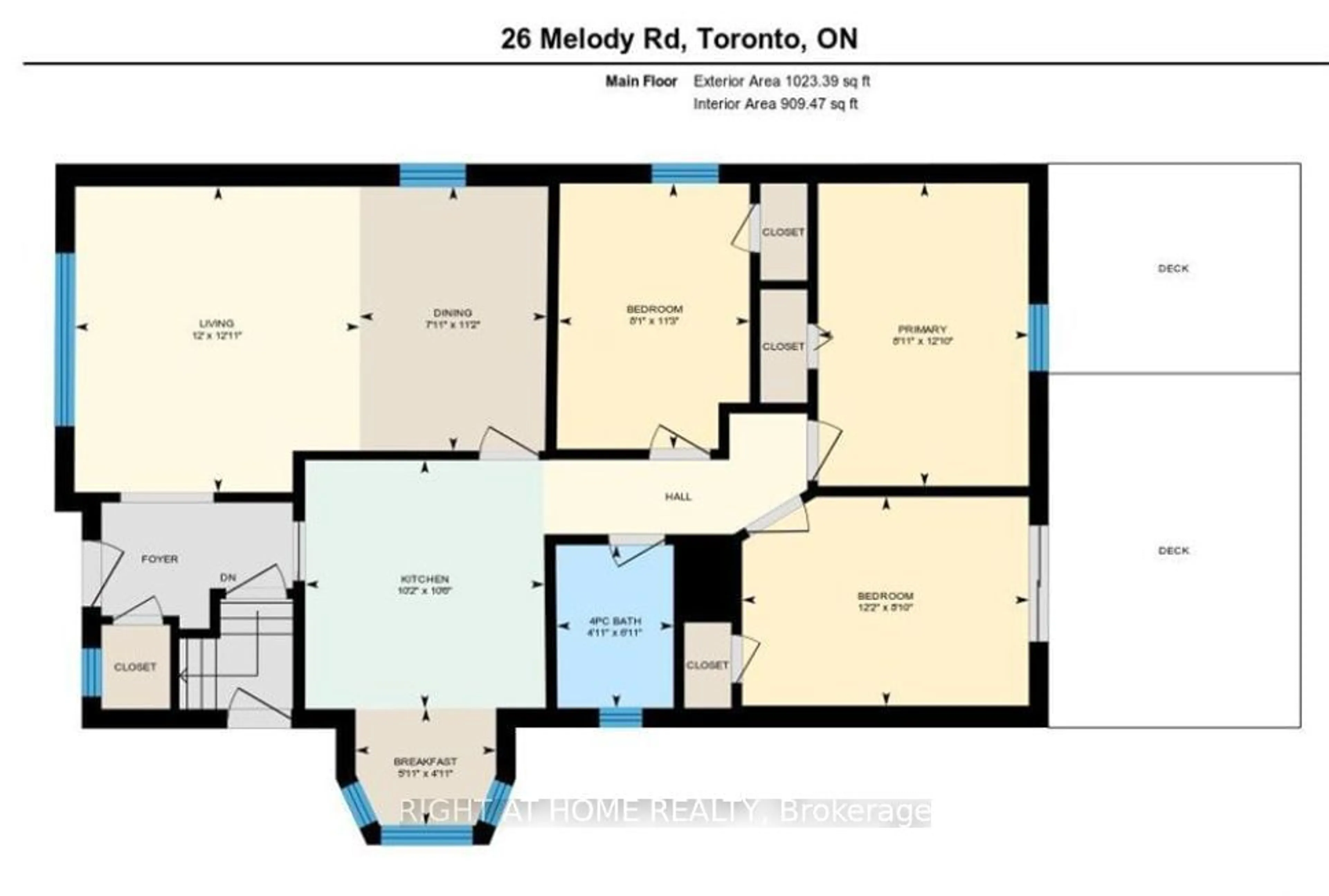 Floor plan for 26 Melody Rd, Toronto Ontario M9M 1C7