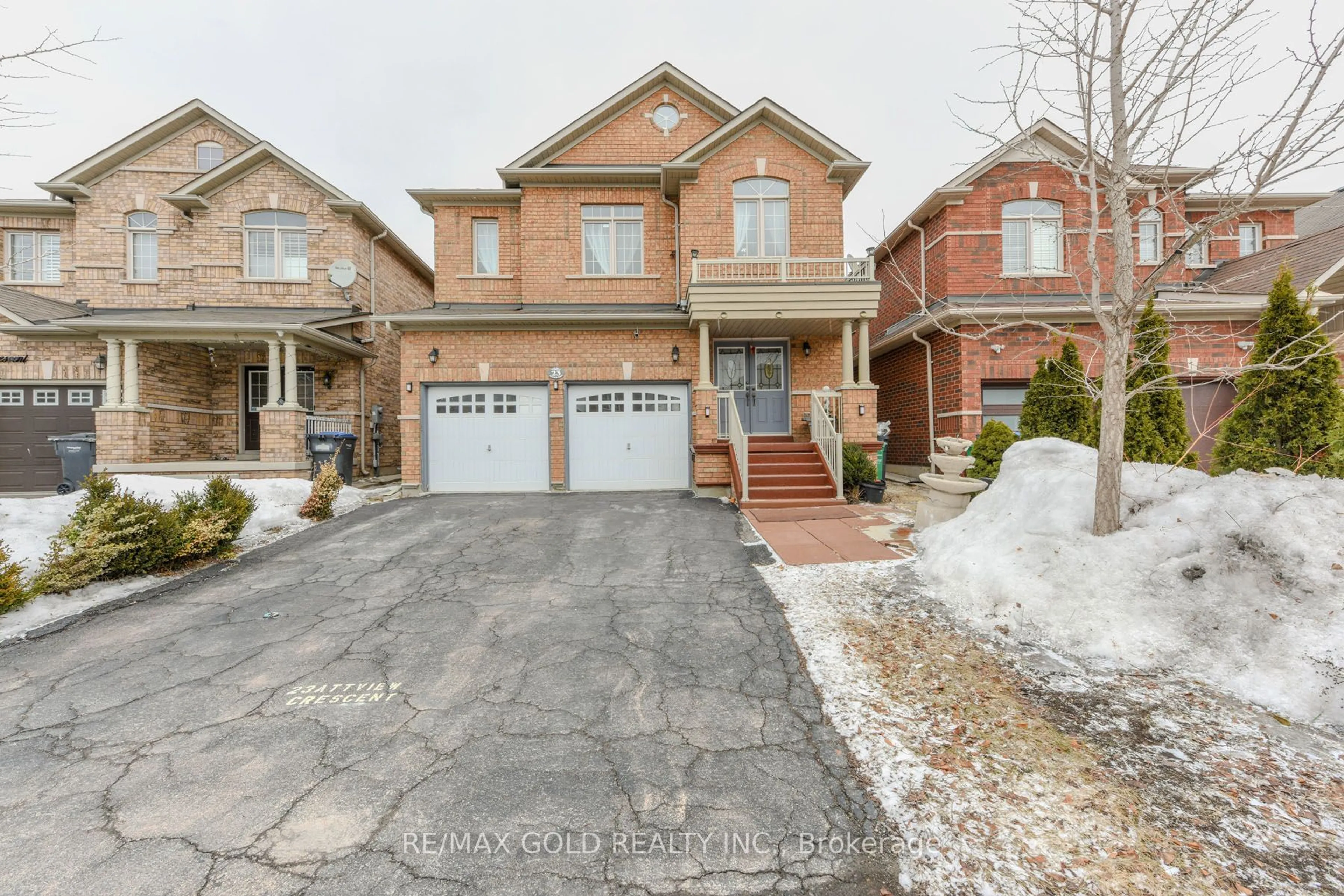 Home with brick exterior material, street for 23 Attview Cres, Brampton Ontario L6P 2R5