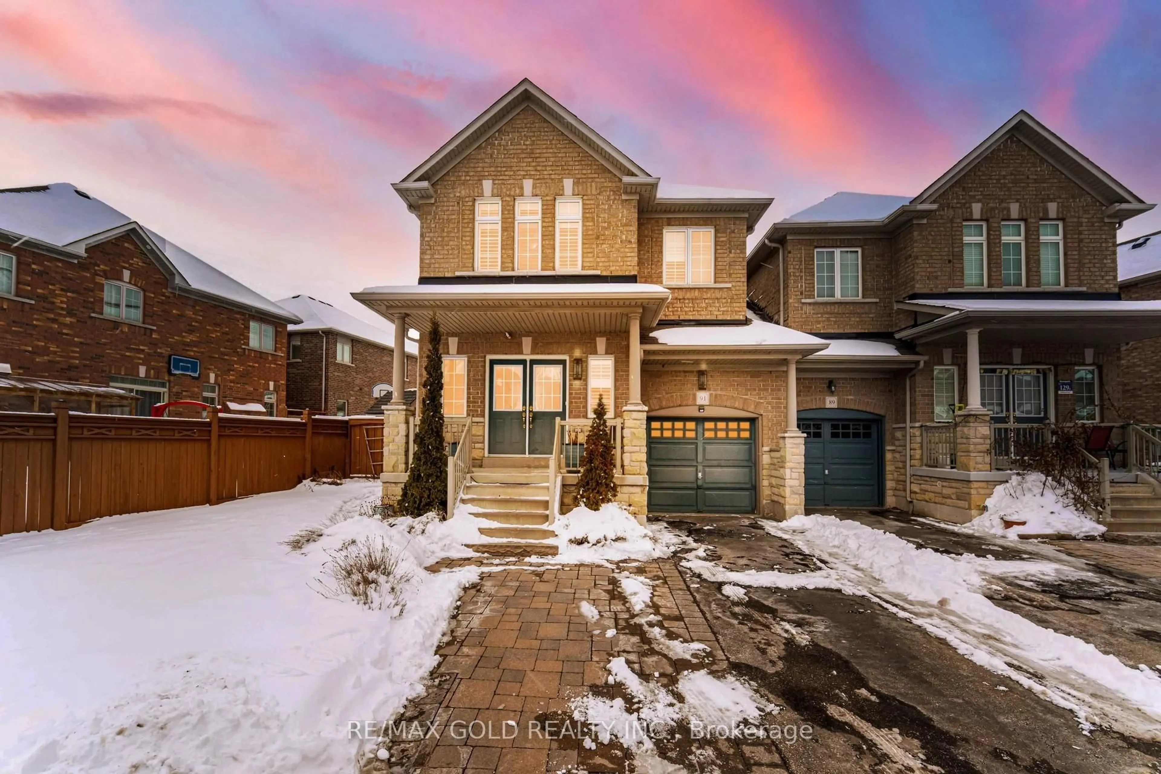 Home with brick exterior material, street for 91 Pomell Tr, Brampton Ontario L6P 3L6