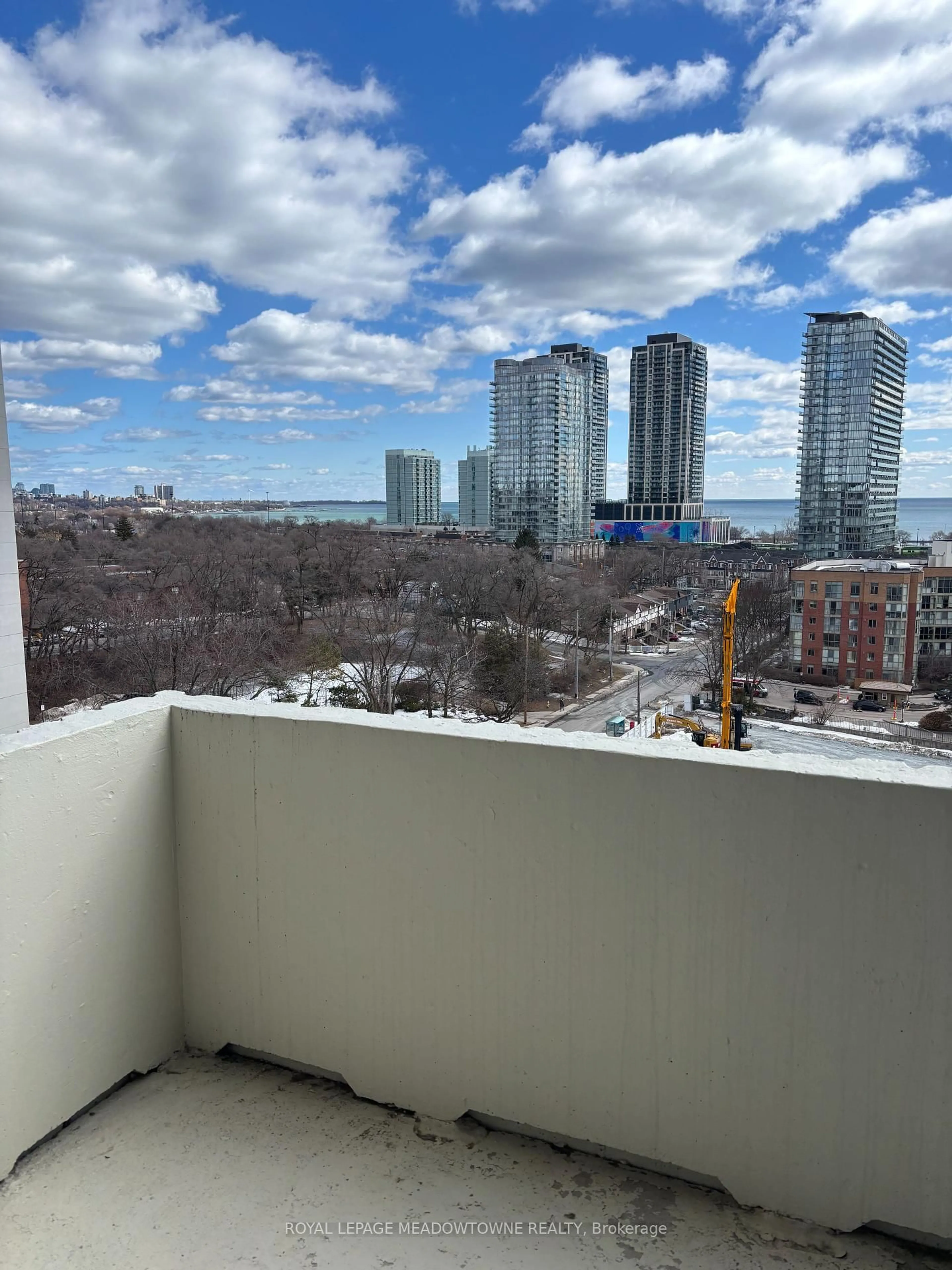 Balcony in the apartment, city buildings view from balcony for 60 Southport St #608, Toronto Ontario M6S 3N4