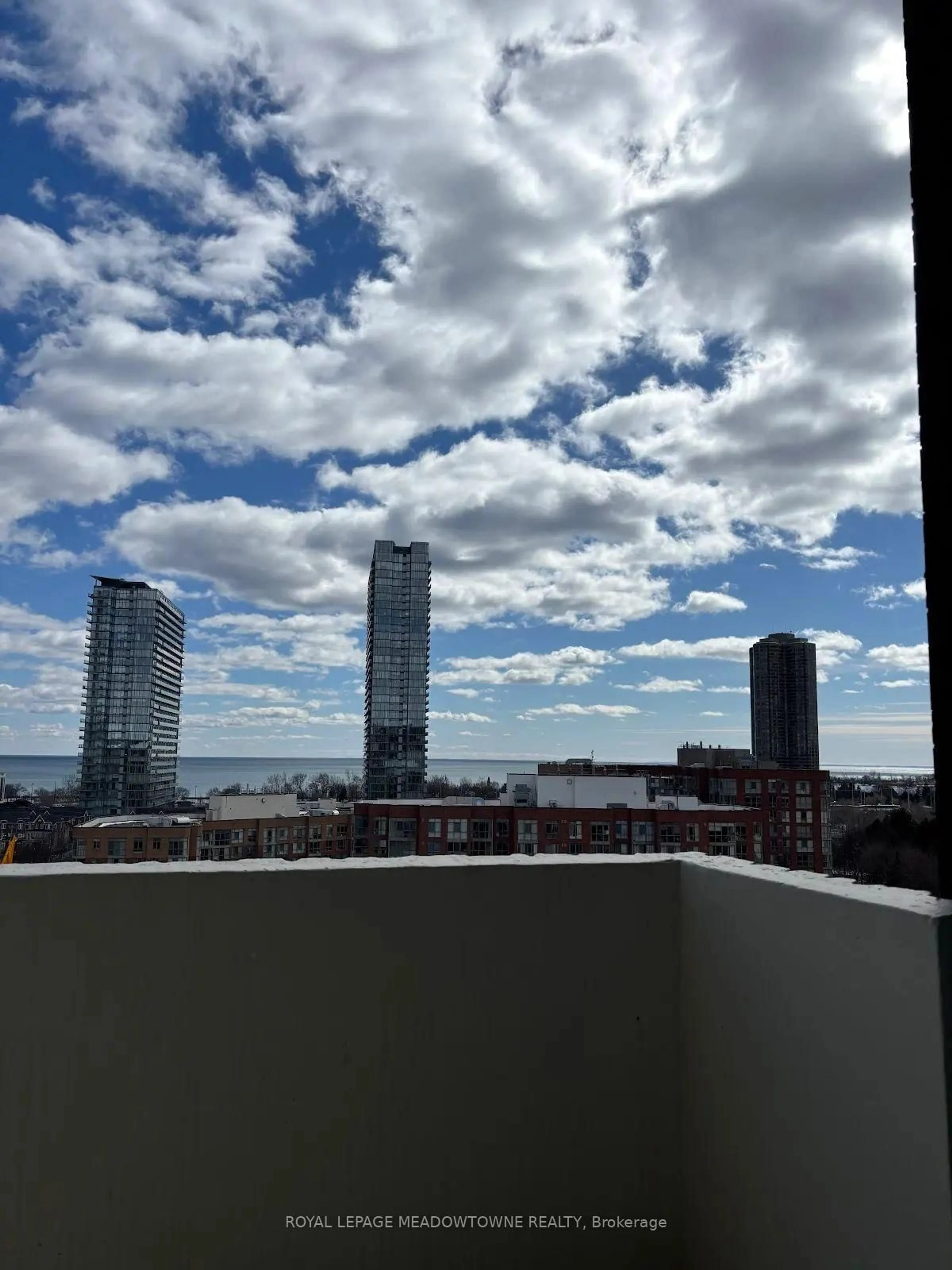 Balcony in the apartment, city buildings view from balcony for 60 Southport St #608, Toronto Ontario M6S 3N4