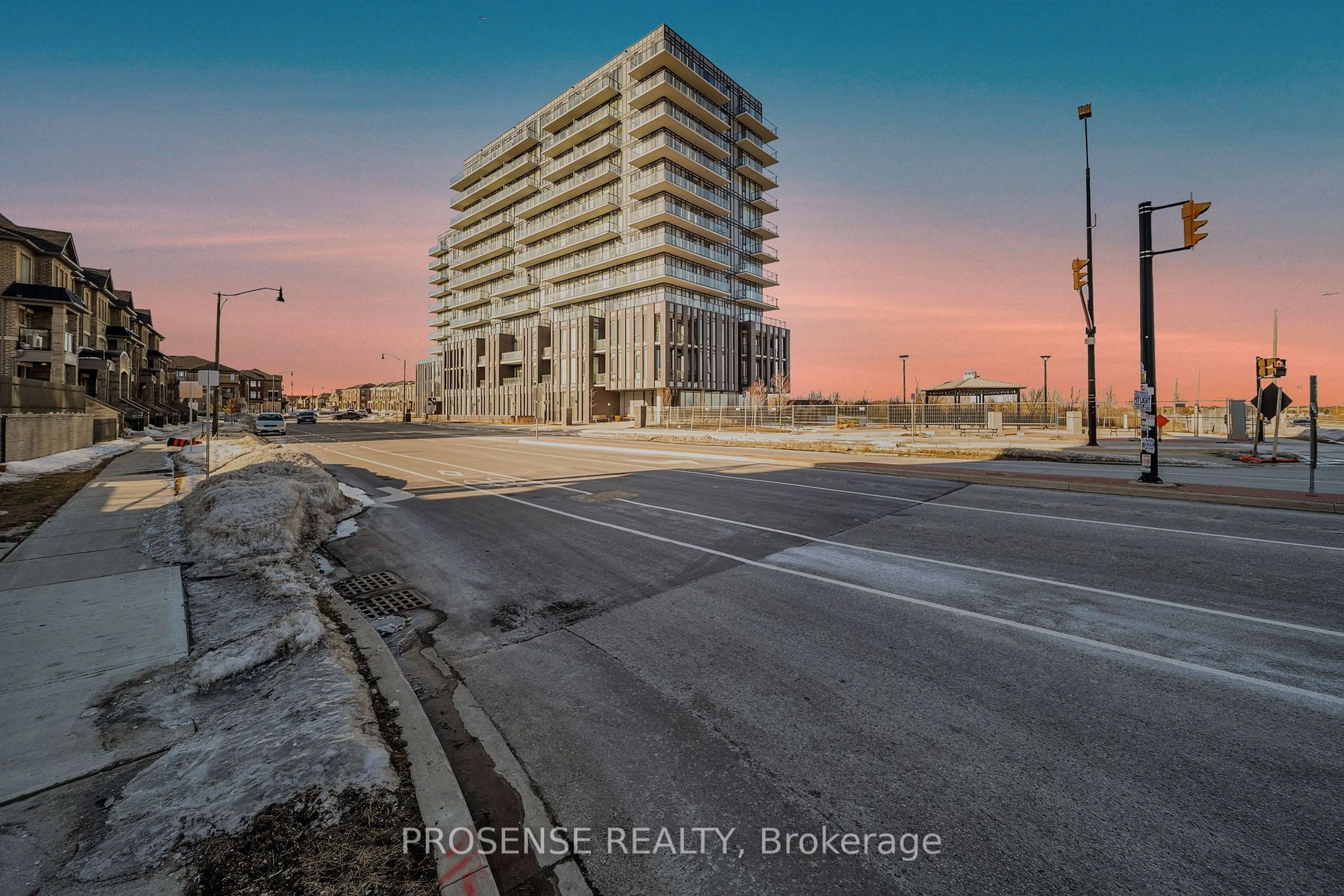 A pic from outside/outdoor area/front of a property/back of a property/a pic from drone, building for 215 Veterans Dr #907, Brampton Ontario L7A 4S6