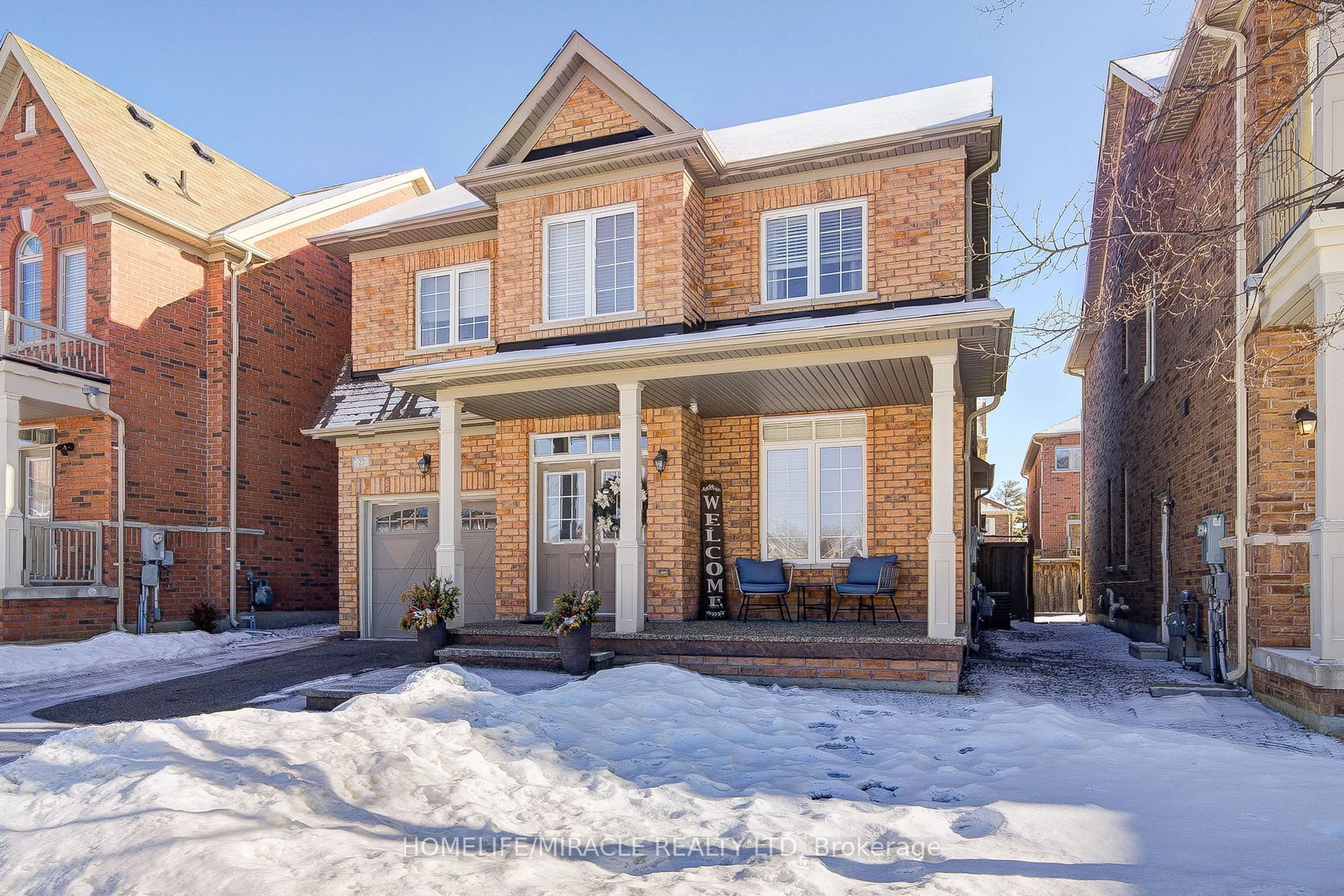 Home with brick exterior material, street for 27 Bellcrest Rd, Brampton Ontario L6Y 2M7