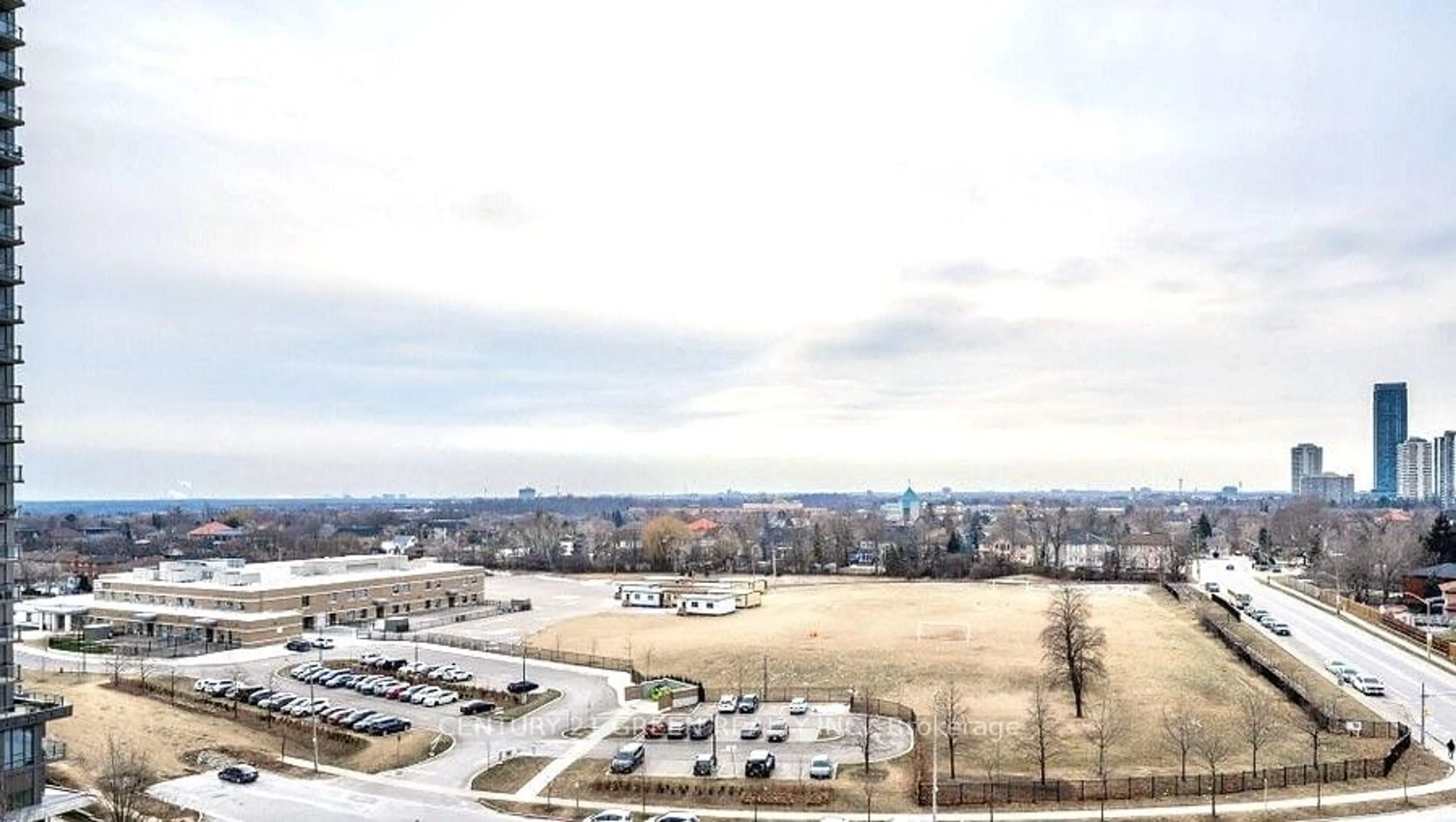 A pic from outside/outdoor area/front of a property/back of a property/a pic from drone, city buildings view from balcony for 36 Elm Dr #1707, Mississauga Ontario L5B 0N3