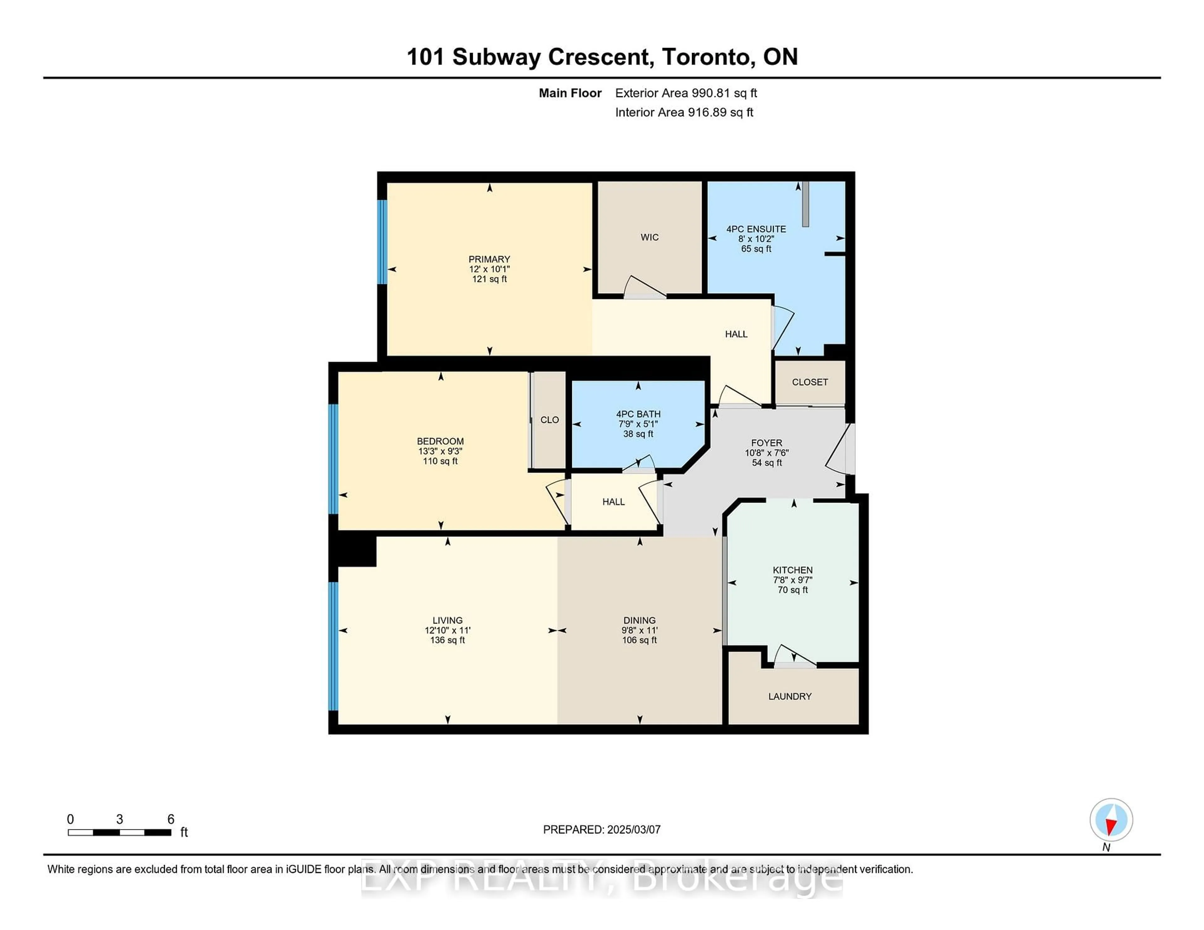 Floor plan for 101 Subway Cres #309, Toronto Ontario M9B 6K4