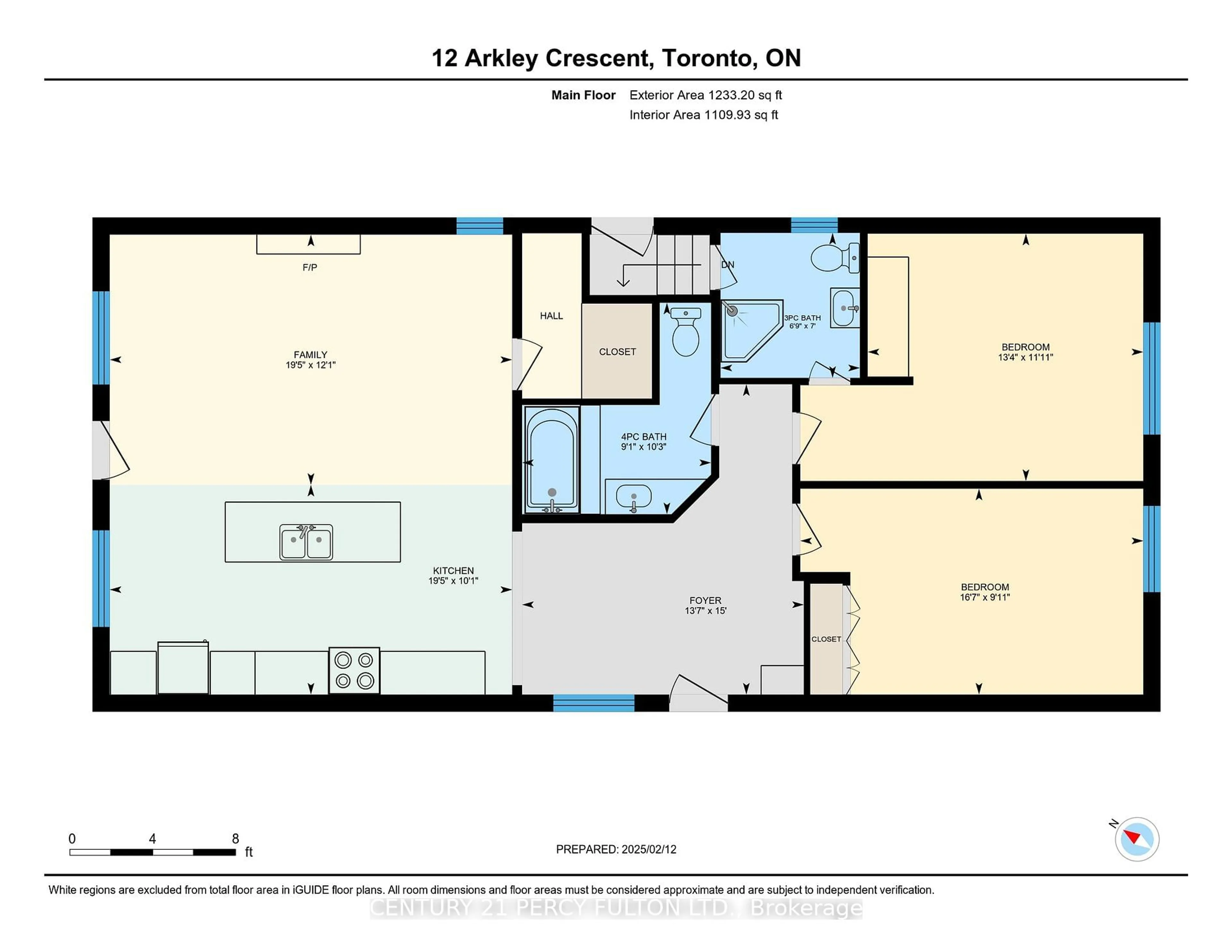 Floor plan for 12 Arkley Cres, Toronto Ontario M9R 3S3