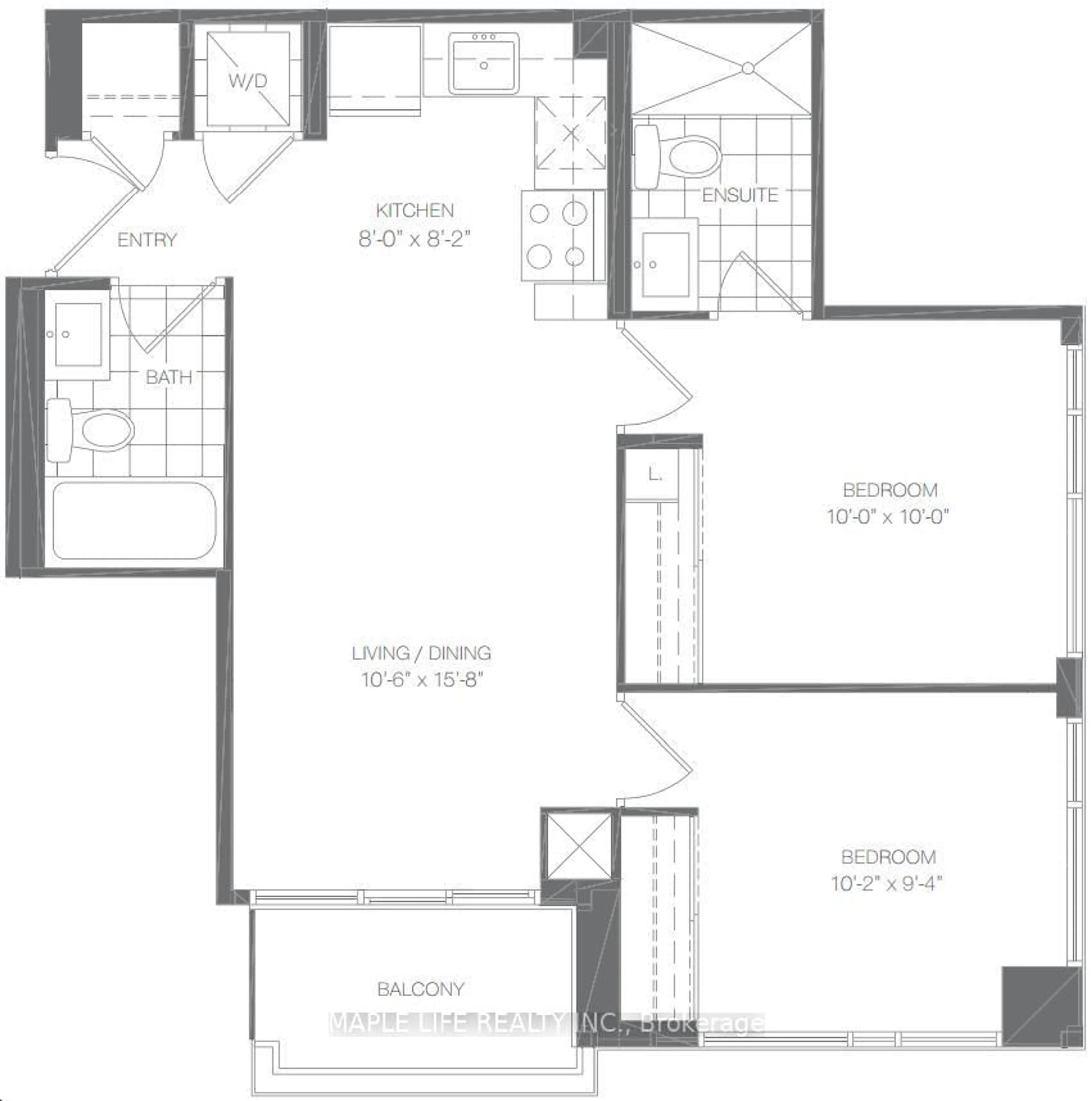 Floor plan for 17 Zorra St #1706, Toronto Ontario M8Z 4Z6