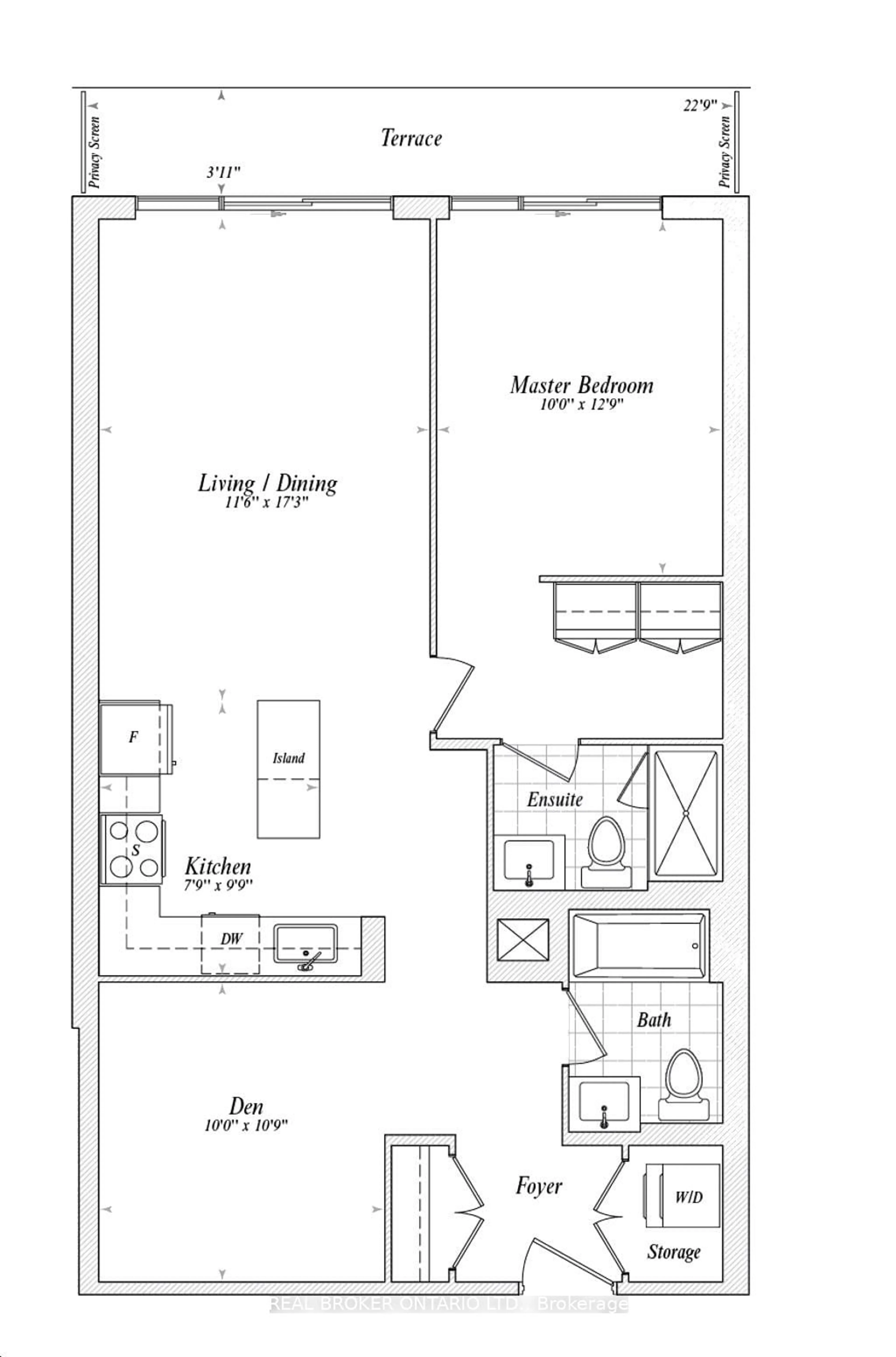Floor plan for 500 Brock Ave #205, Burlington Ontario L7S 0A5
