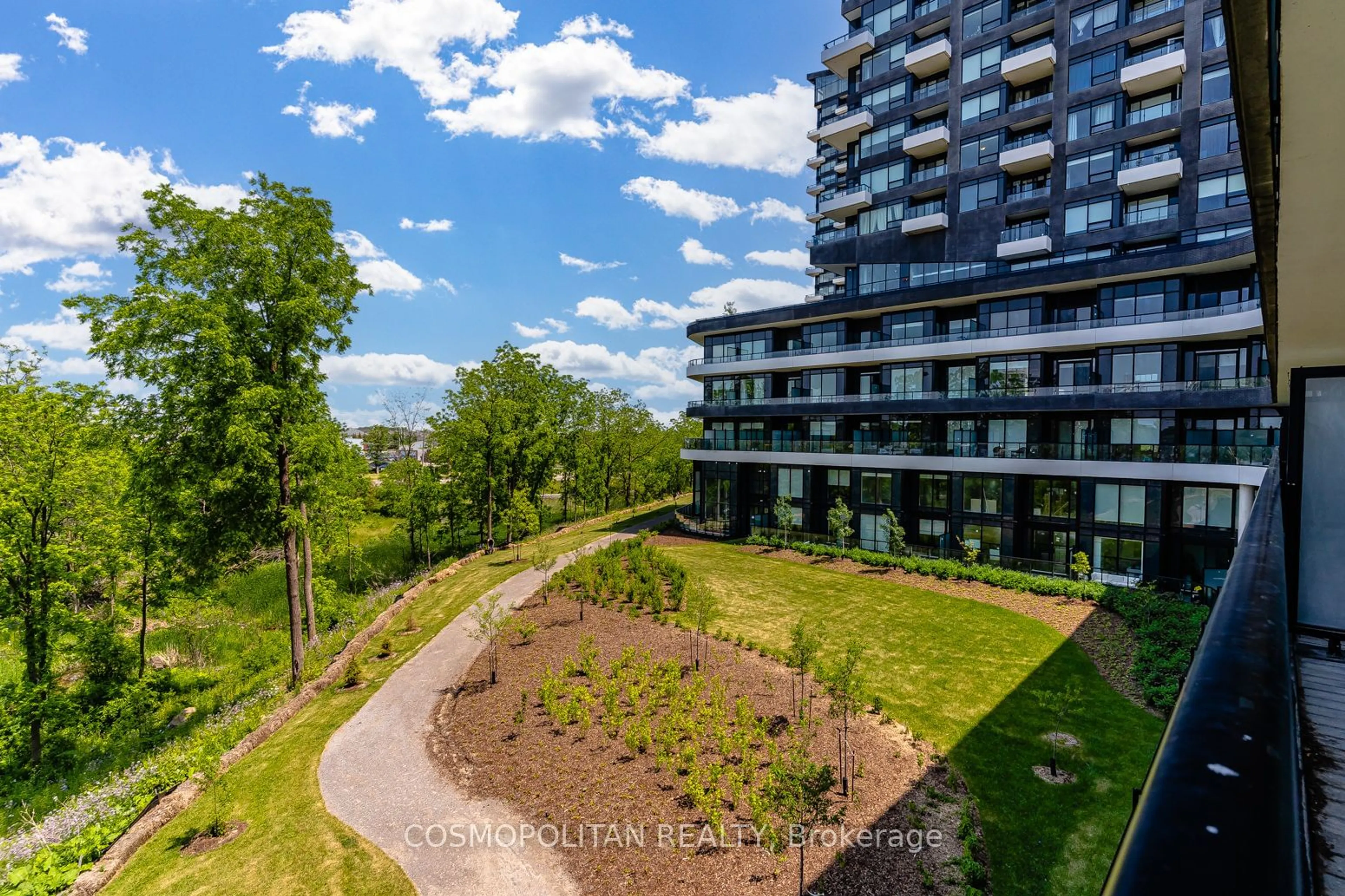 A pic from outside/outdoor area/front of a property/back of a property/a pic from drone, city buildings view from balcony for 2485 Taunton Rd #224, Oakville Ontario L6H 0G3