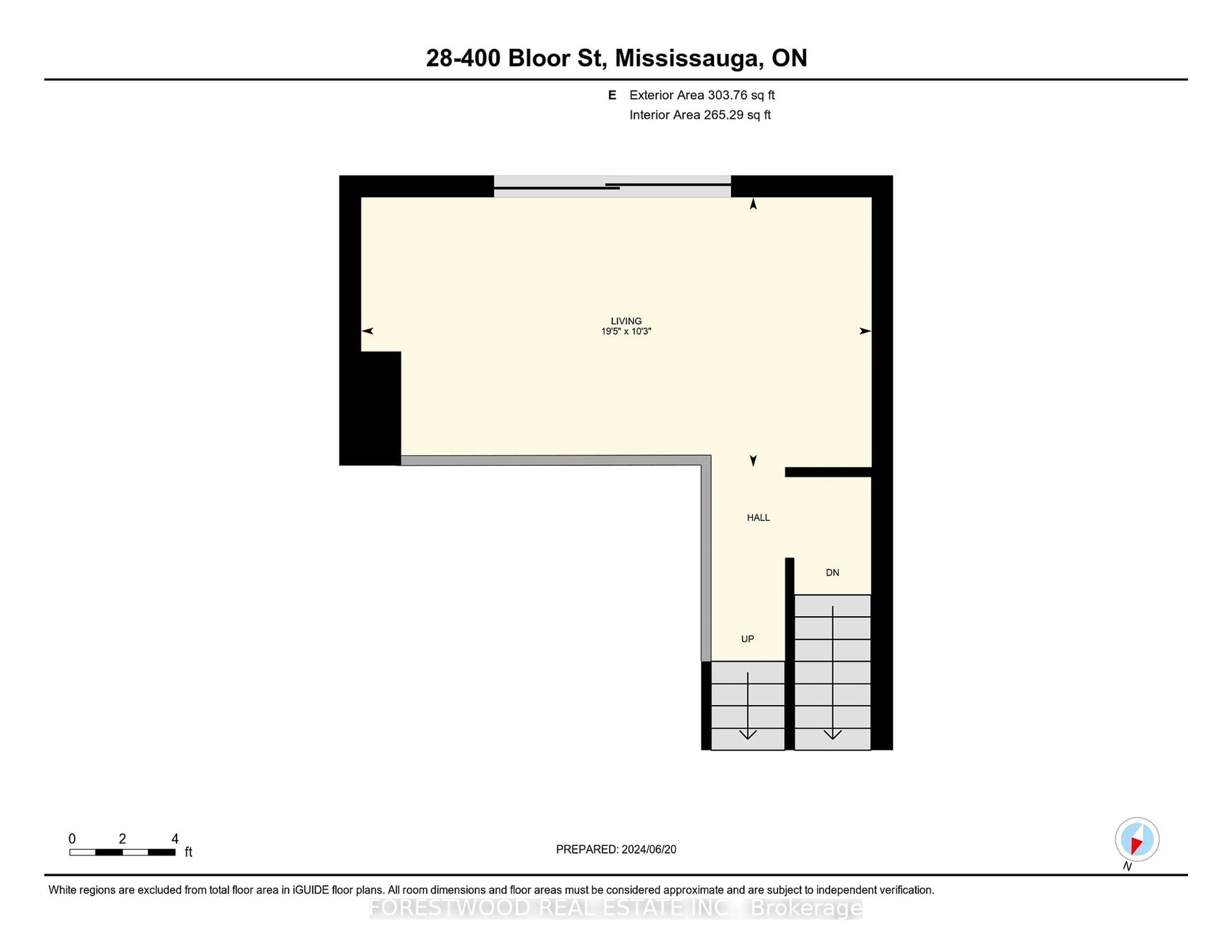 Floor plan for 400 Bloor St #28, Mississauga Ontario L5A 3M8