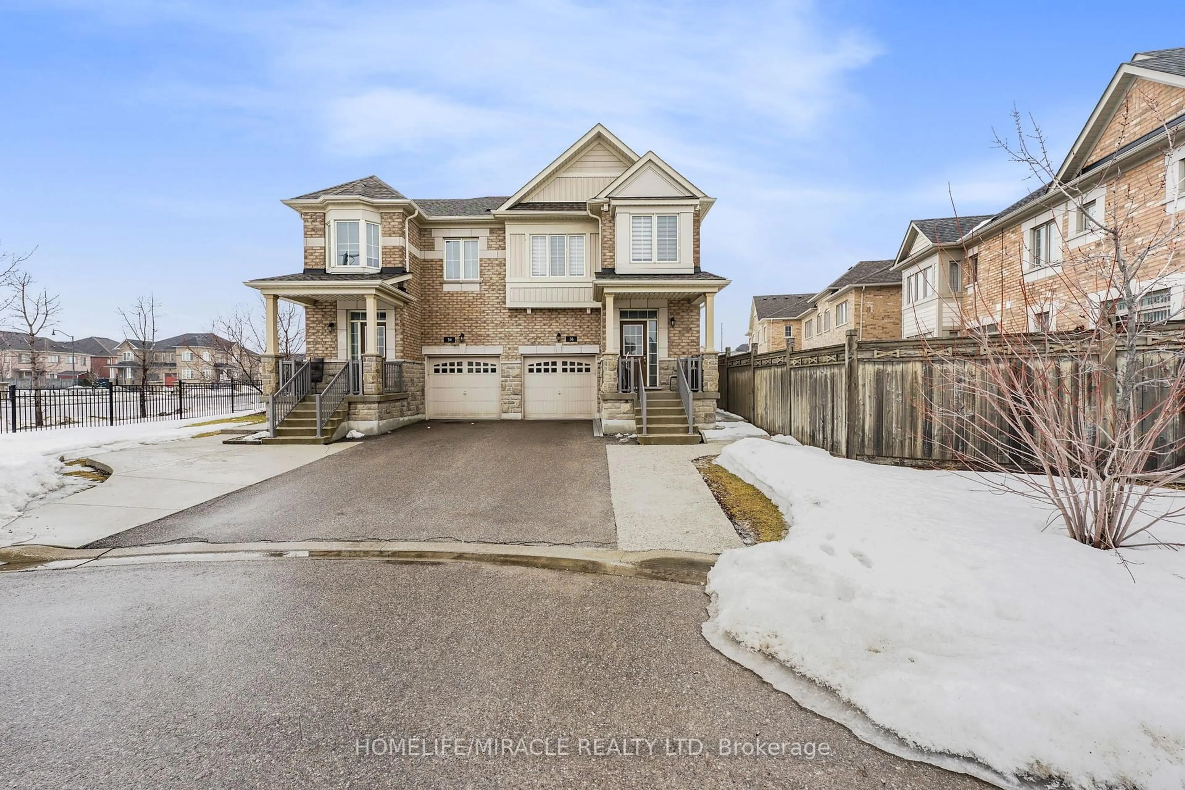 A pic from outside/outdoor area/front of a property/back of a property/a pic from drone, street for 36 Bernadino St, Brampton Ontario L6P 4G1