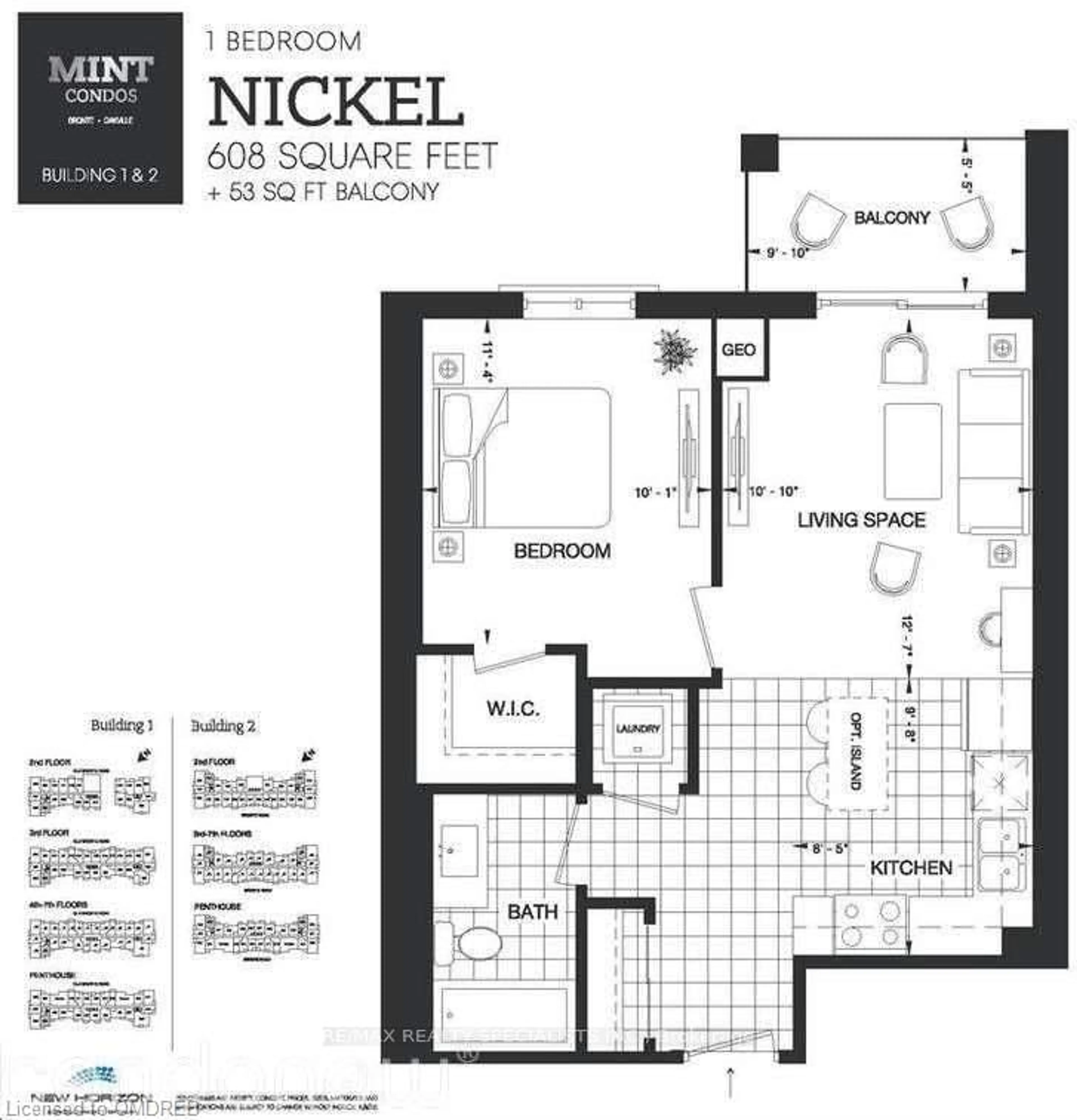 Floor plan for 2486 Old Bronte Rd #705, Oakville Ontario L6M 4J2