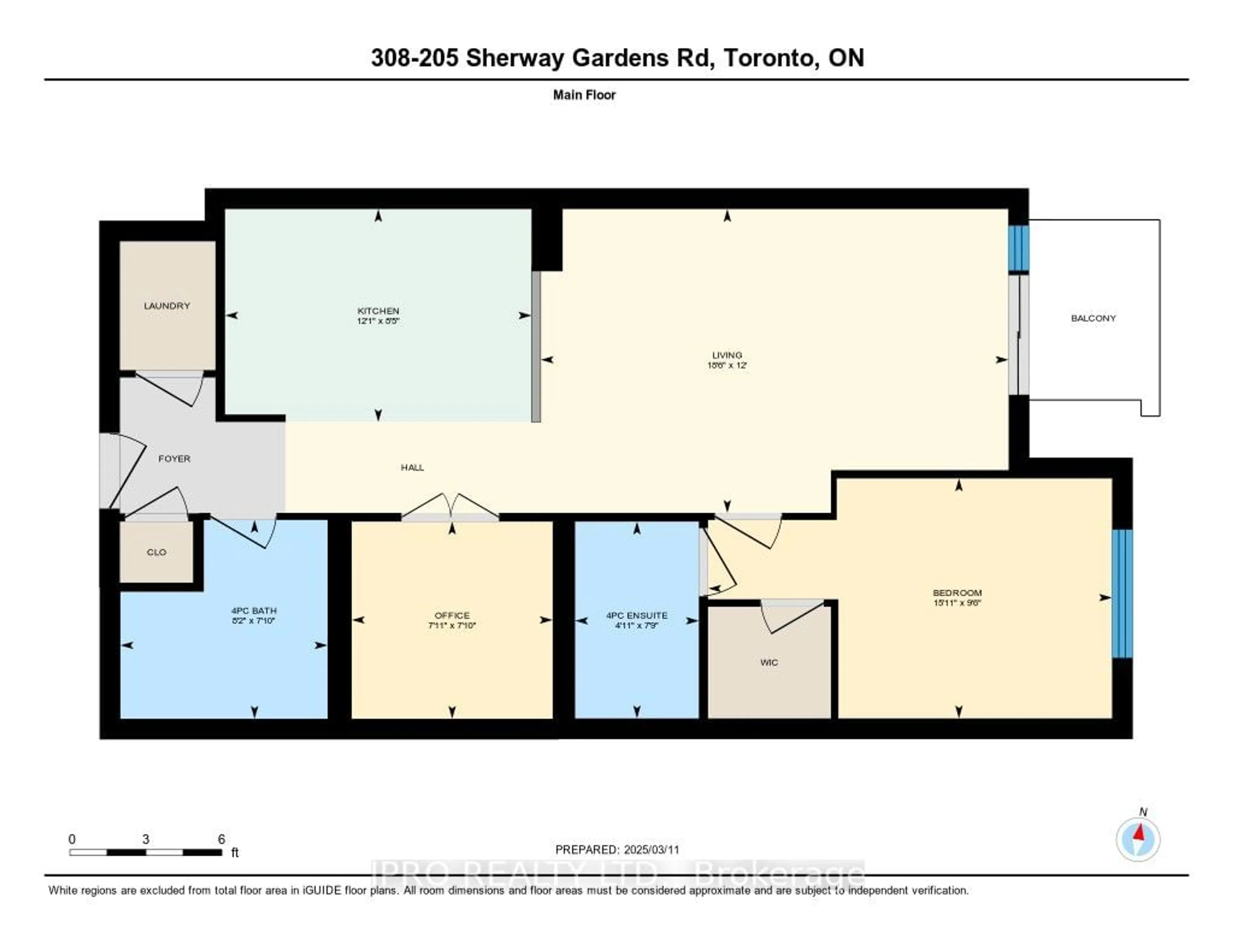 Floor plan for 205 Sherway Gardens Rd #308, Toronto Ontario M9C 0A5