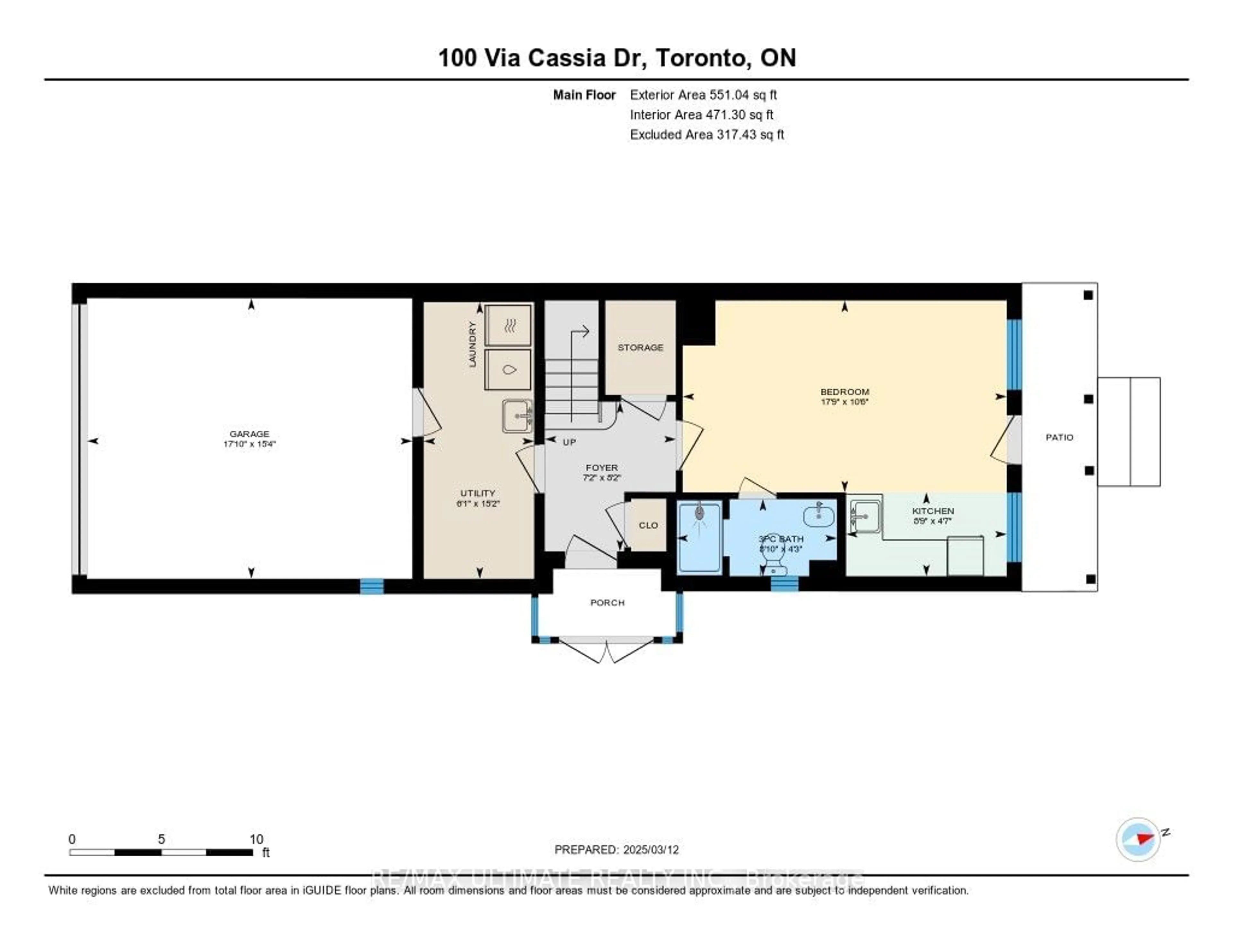 Floor plan for 100 Via Cassia Dr, Toronto Ontario M6M 5L2