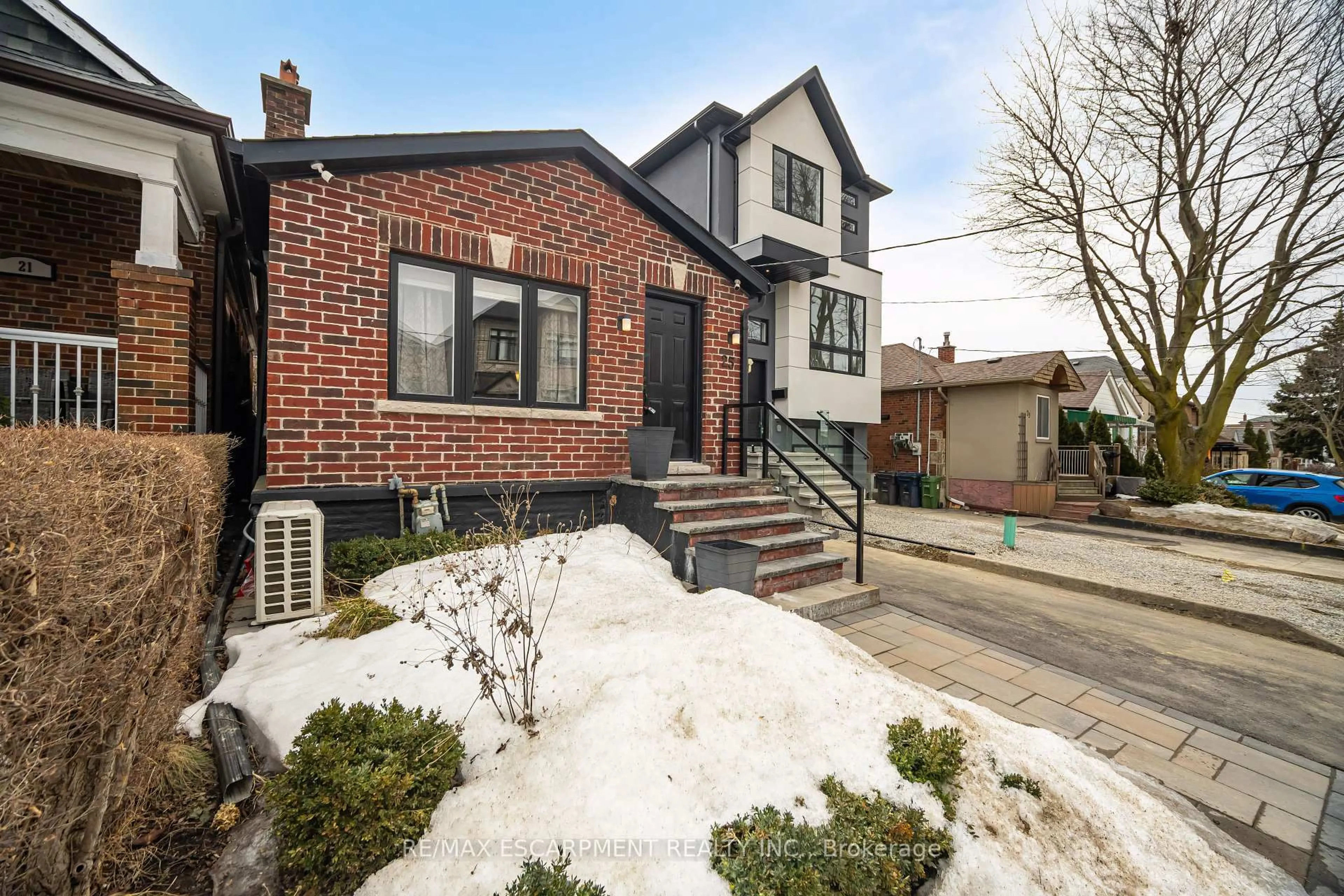 Home with brick exterior material, street for 25 Belgravia Ave, Toronto Ontario M6E 2M4